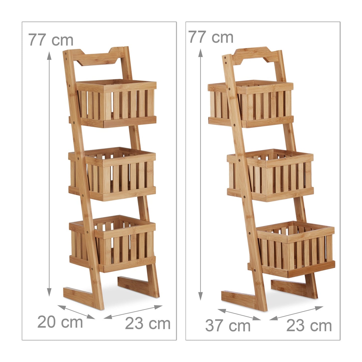 Bamboo Bathroom Shelf with 3 Baskets