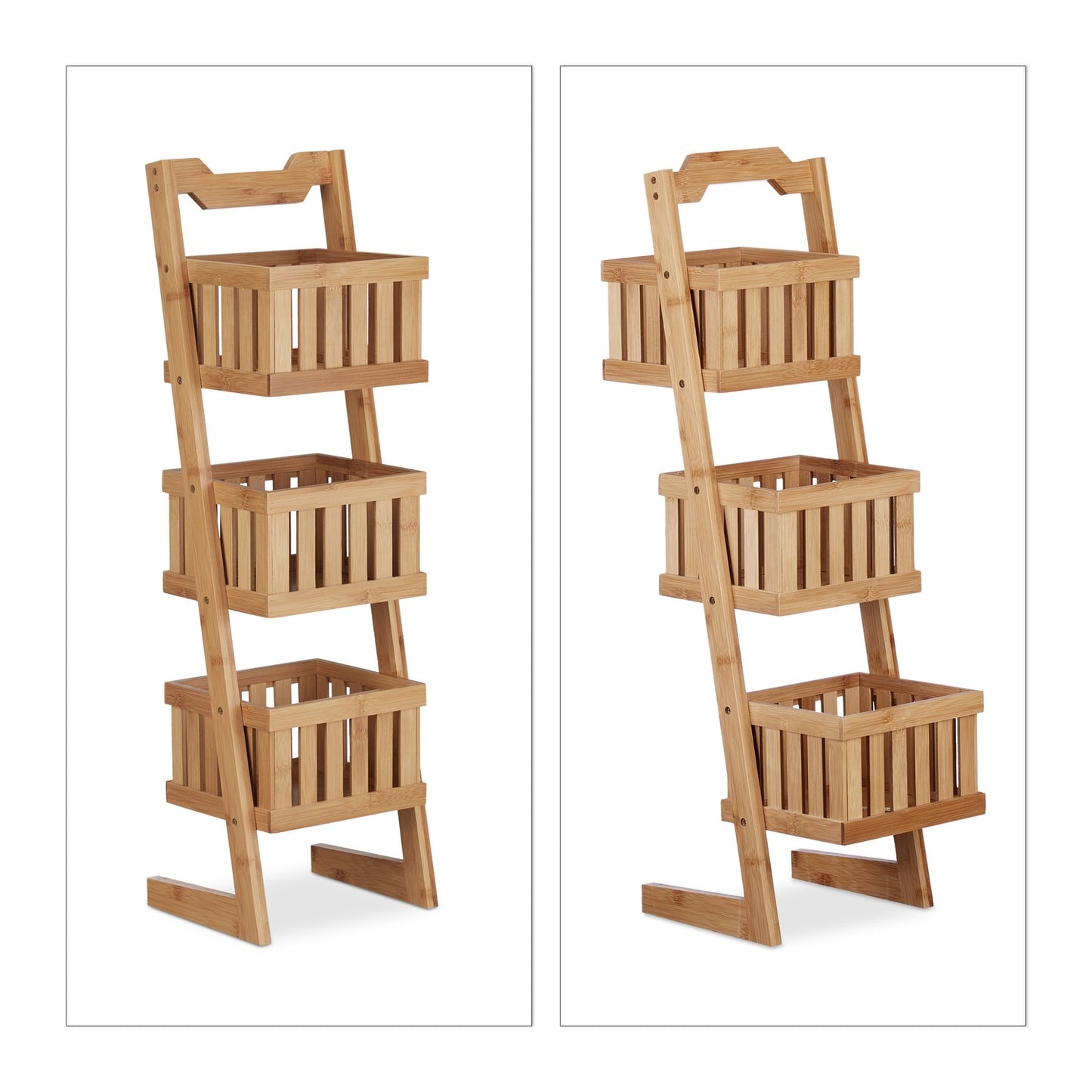 Bamboo Bathroom Shelf with 3 Baskets