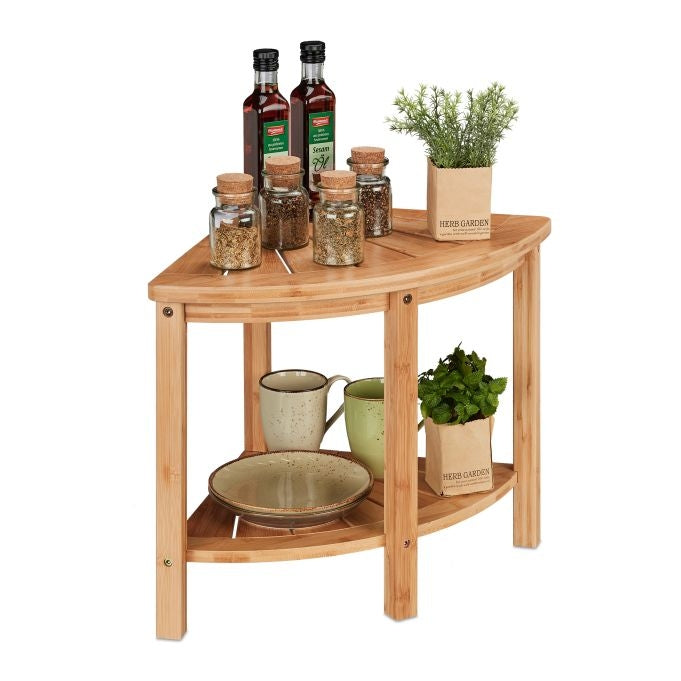 Bamboo corner shelf for the kitchen