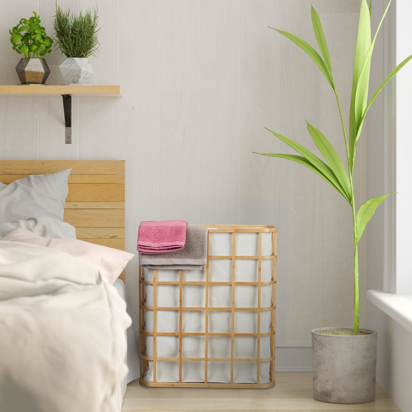 Bamboo laundry basket