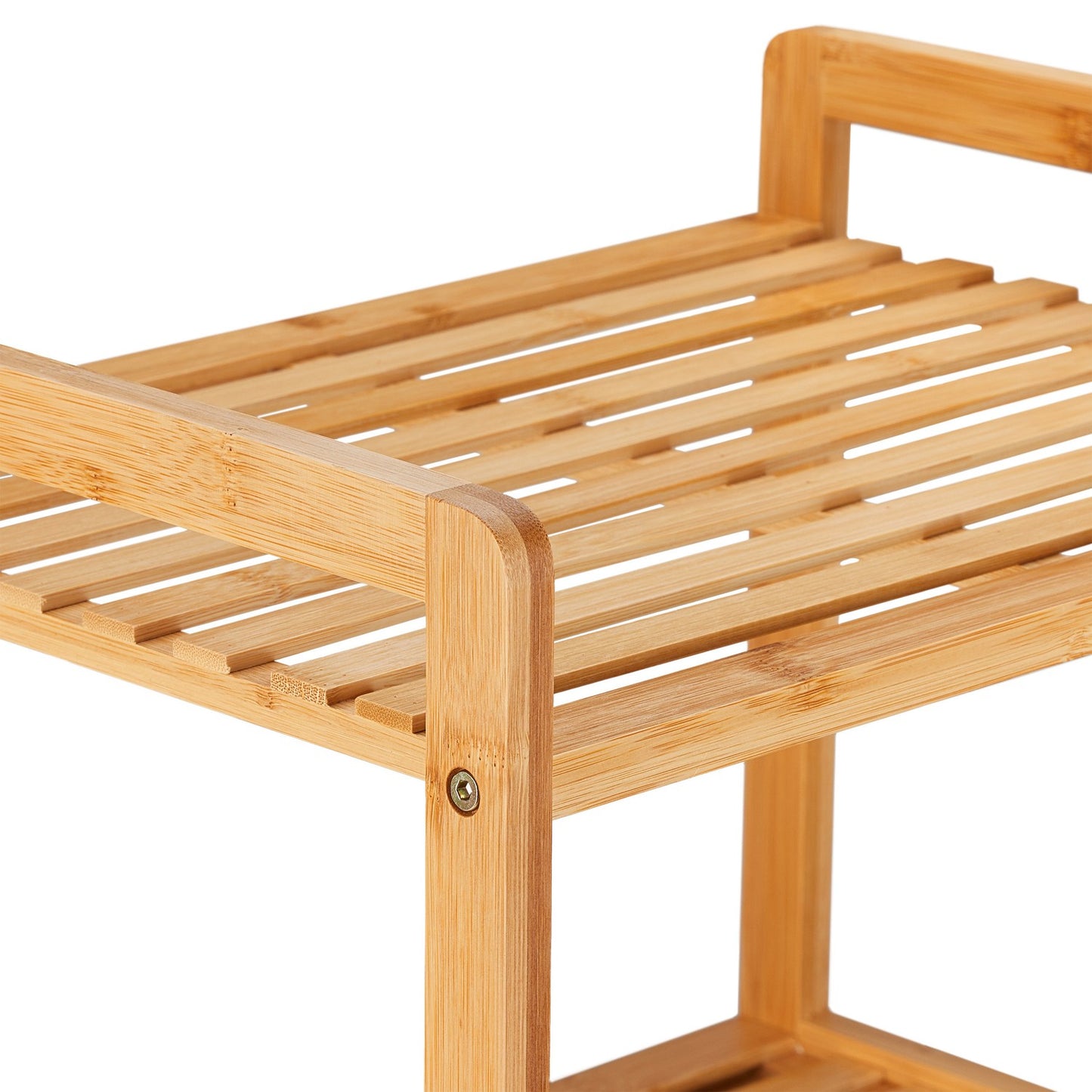 Bamboo laundry hamper with shelf