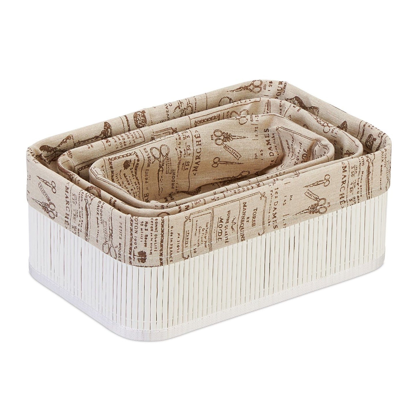 Bamboo storage basket - set of 3