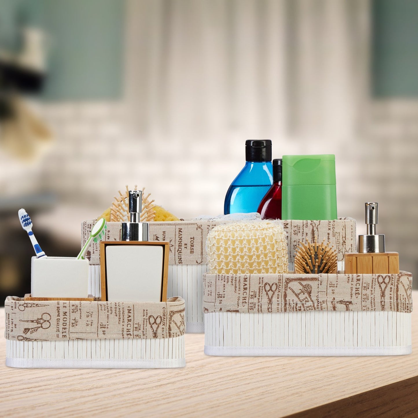 Bamboo storage basket - set of 3