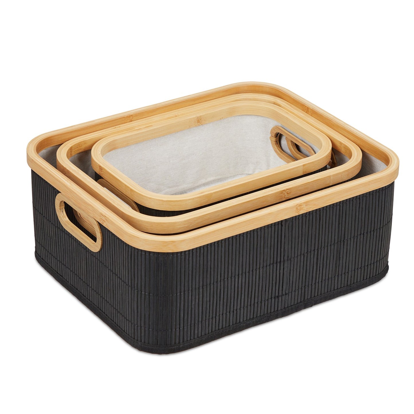 Bamboo storage baskets set of 3