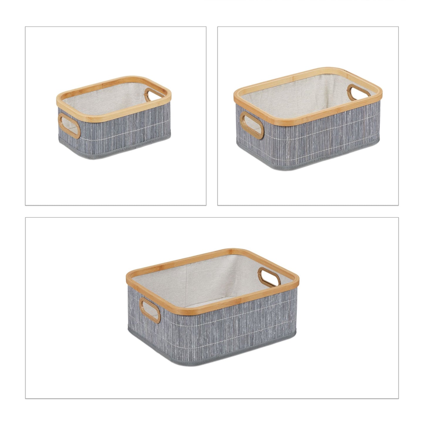 Bamboo storage baskets set of 3