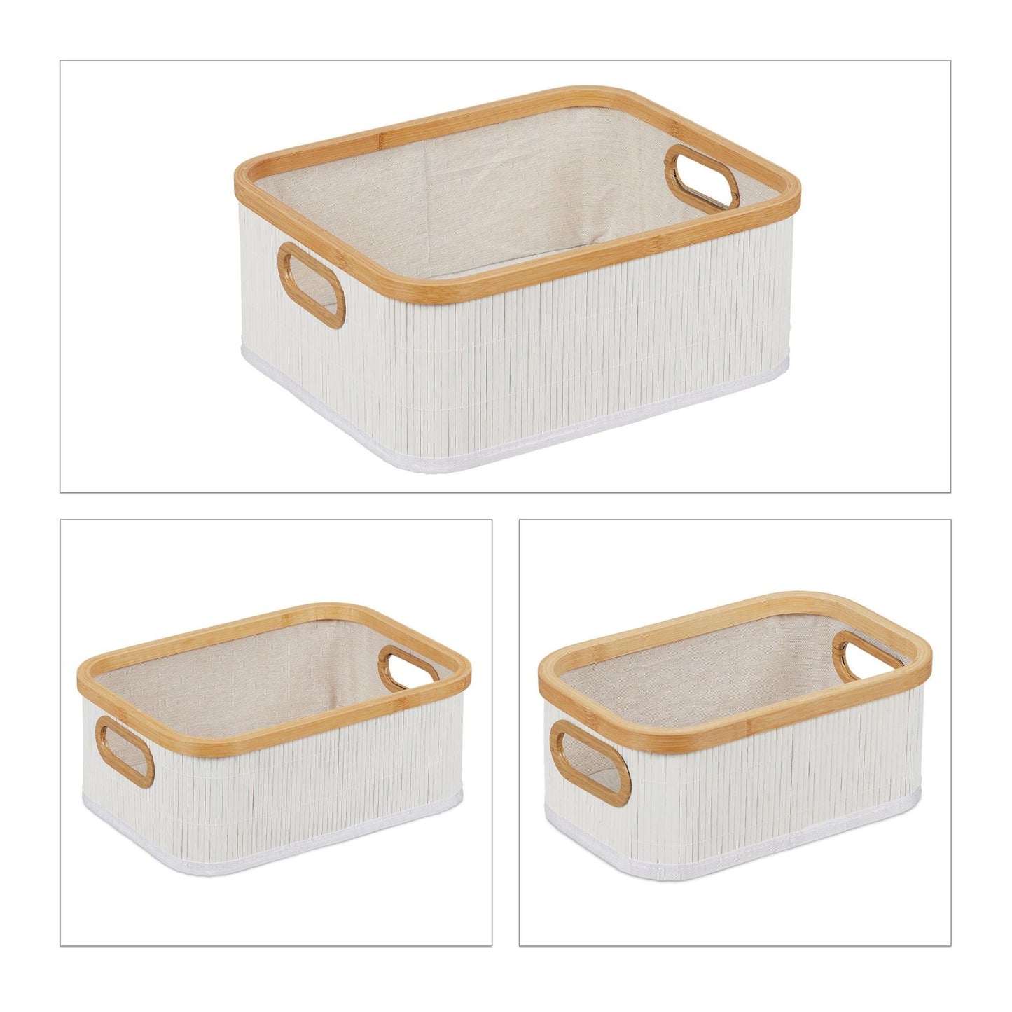 Bamboo storage baskets set of 3