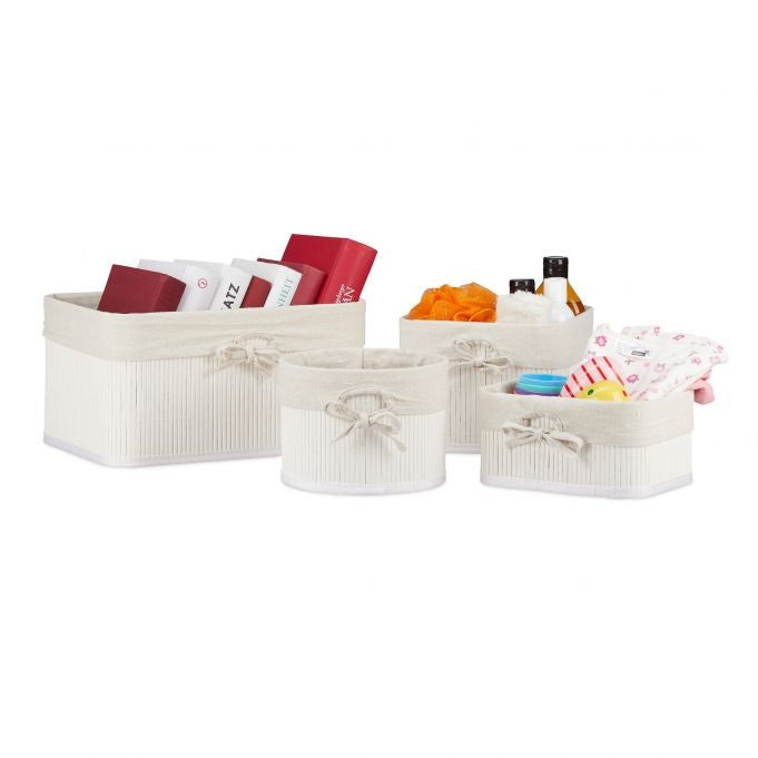 Bamboo storage baskets set of 4
