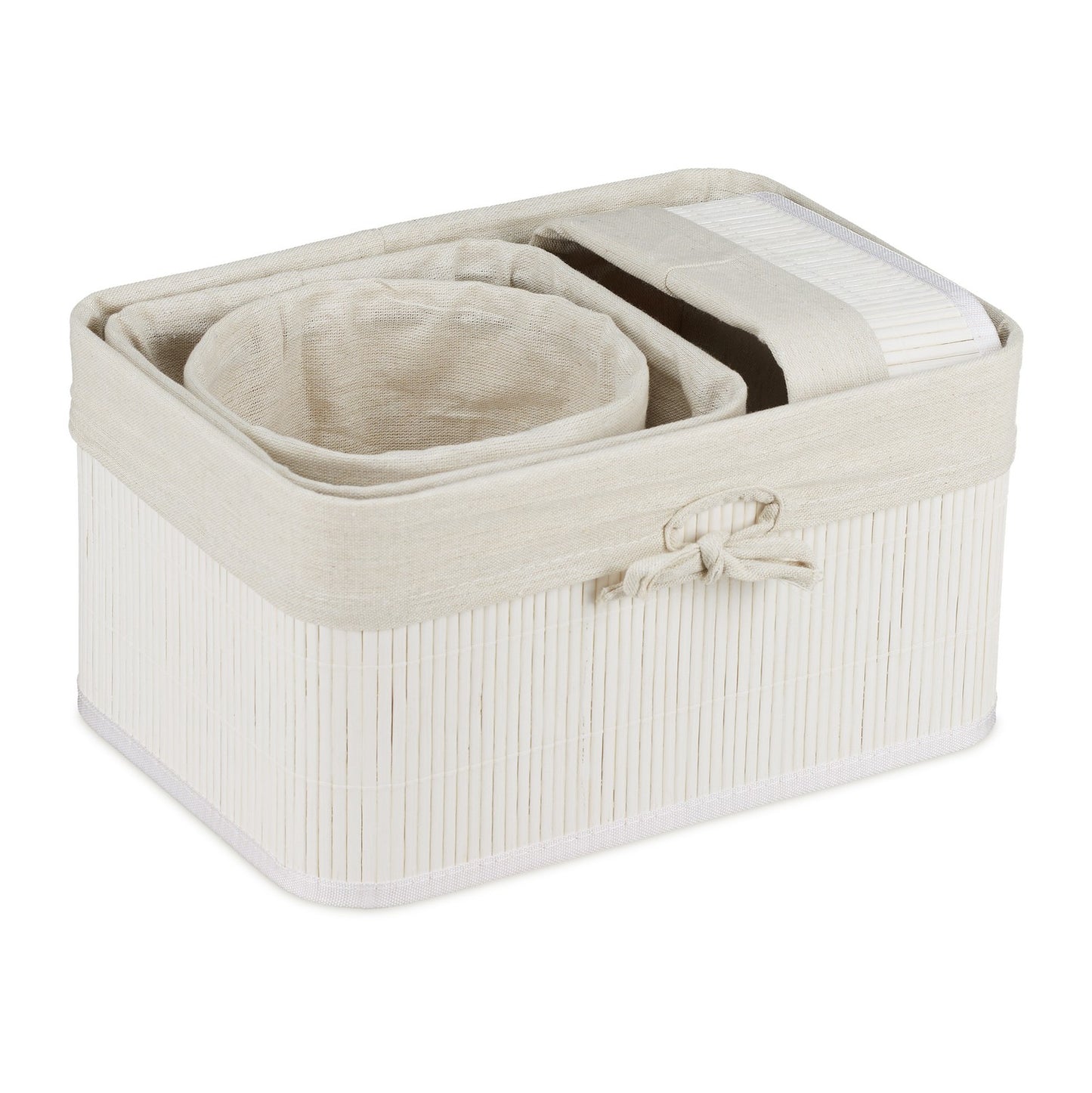 Bamboo storage baskets set of 4