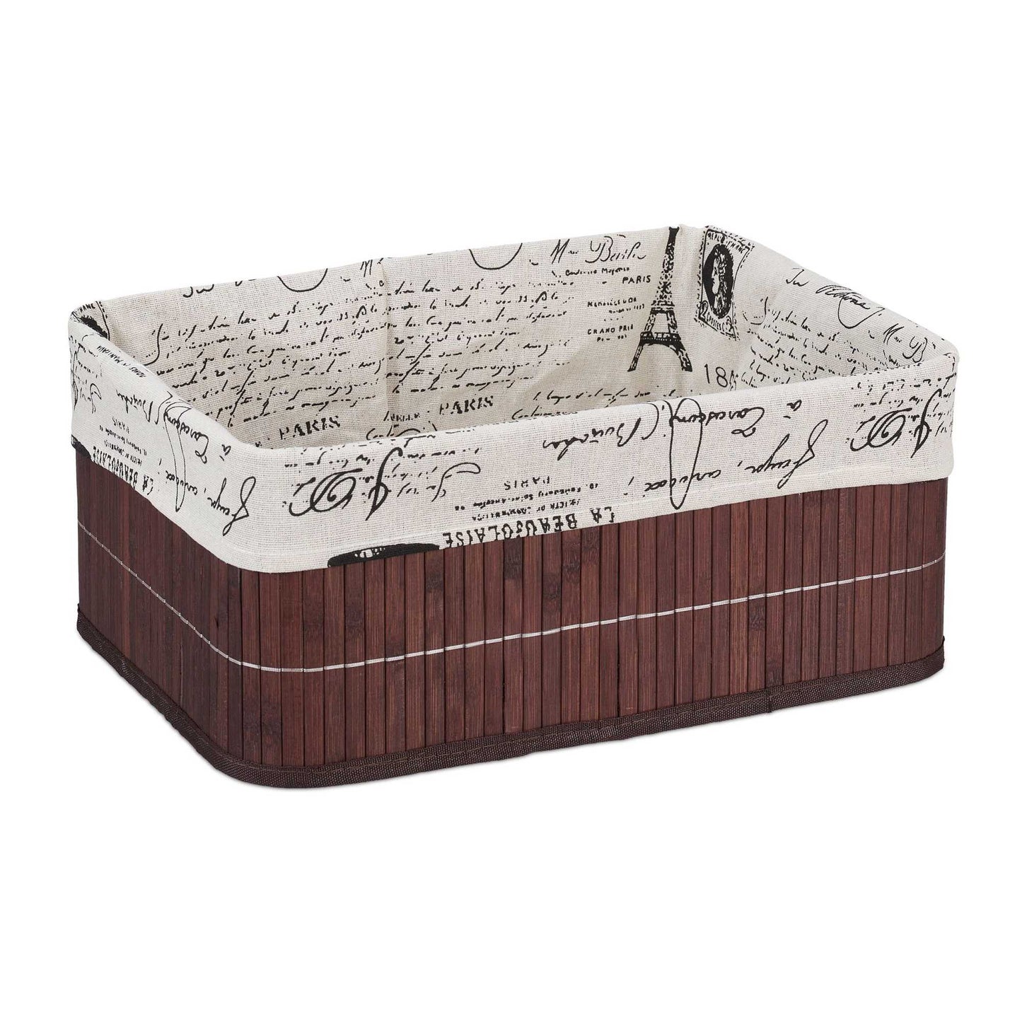 Bamboo storage basket with print