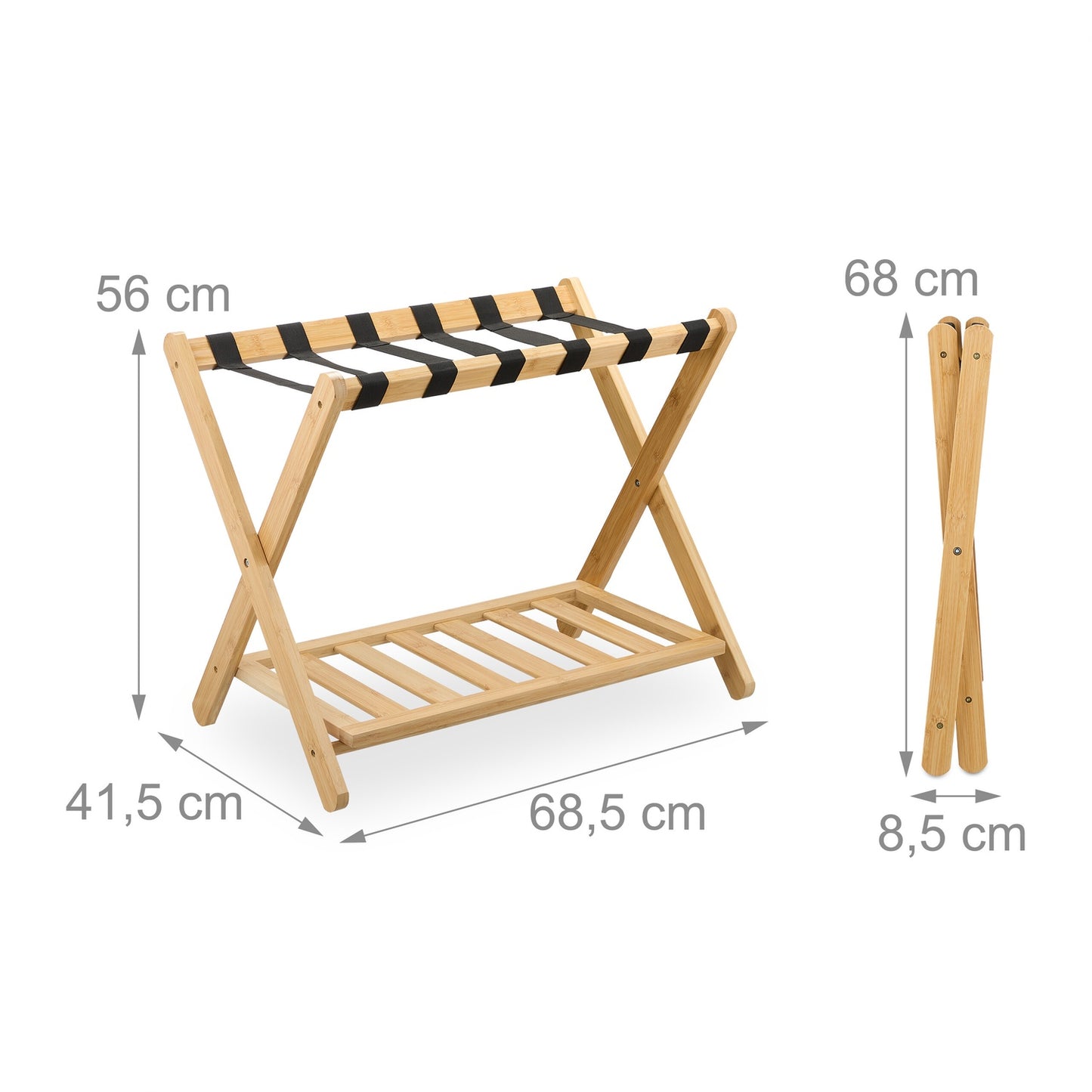 Bamboo suitcase stand