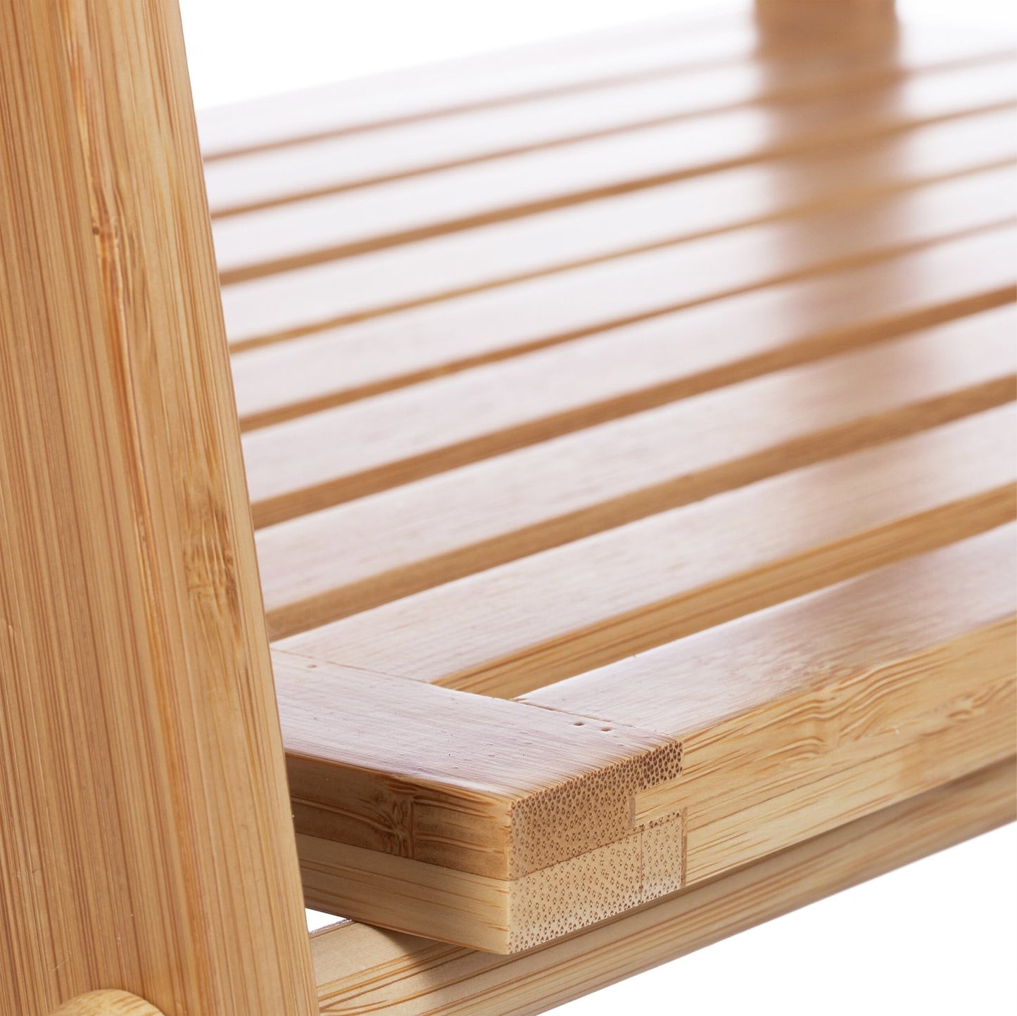 Bamboo towel ladder with shelf