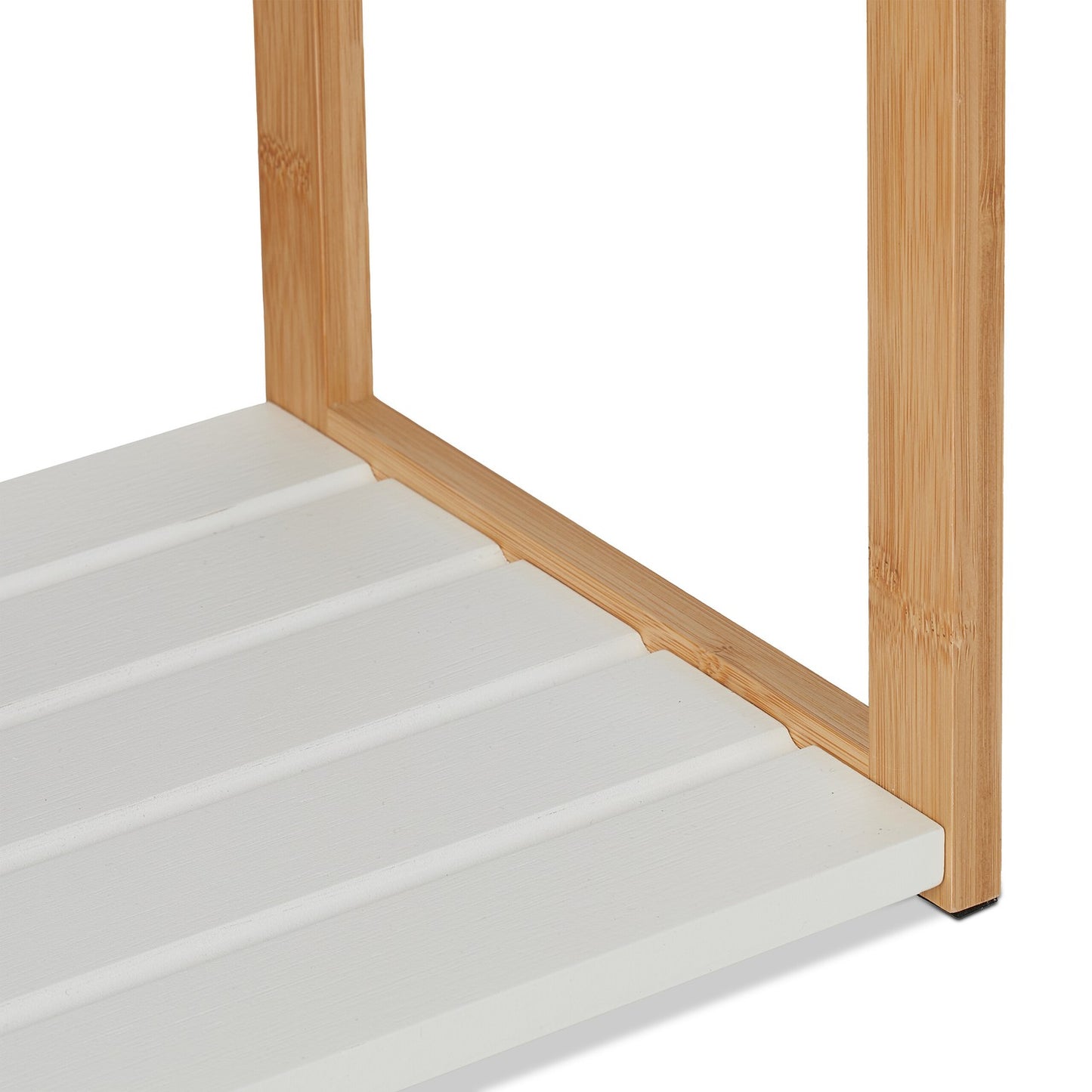 Bamboo towel rail with shelf