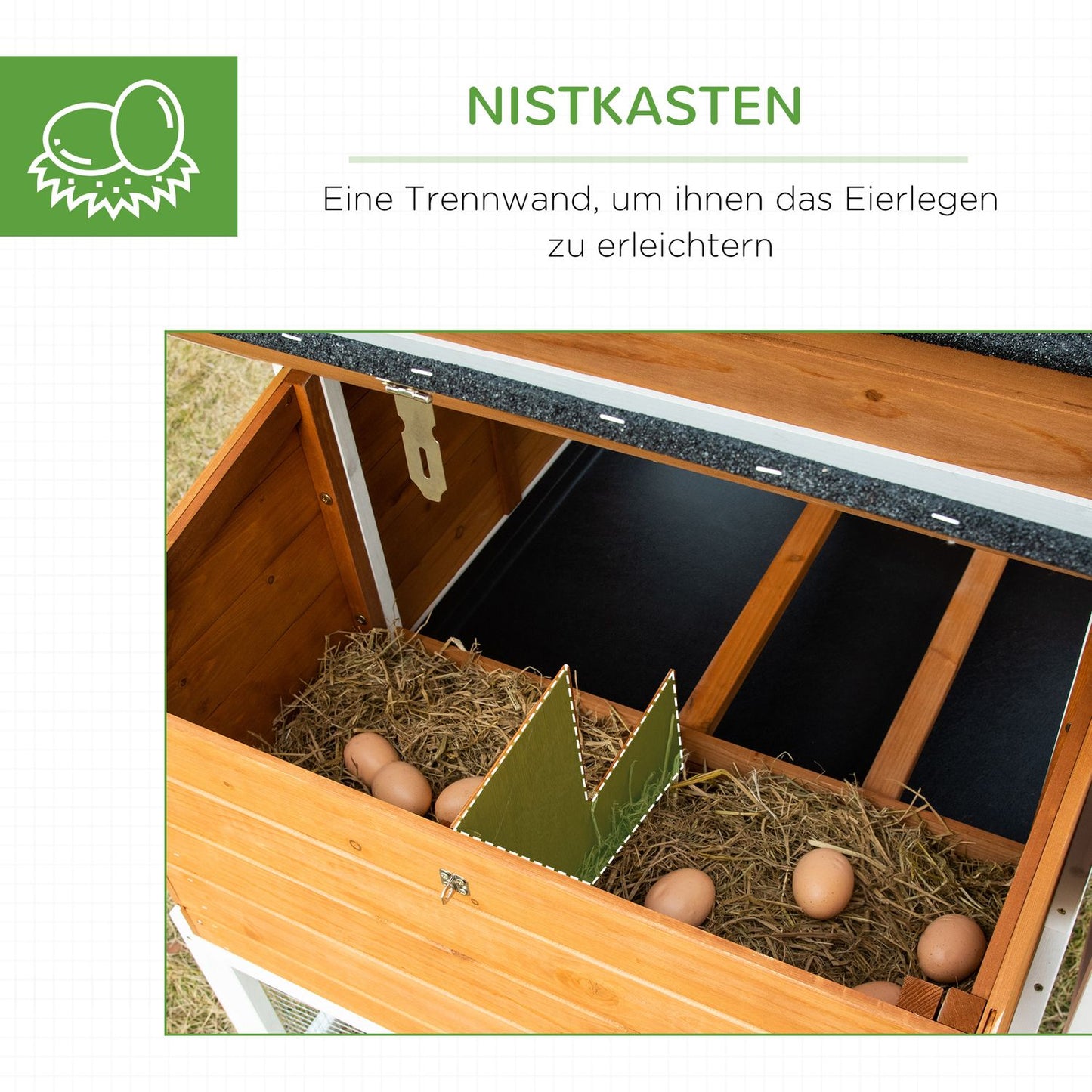 Bantam Chicken Coop with Run, Nesting Box & Asphalt Roof