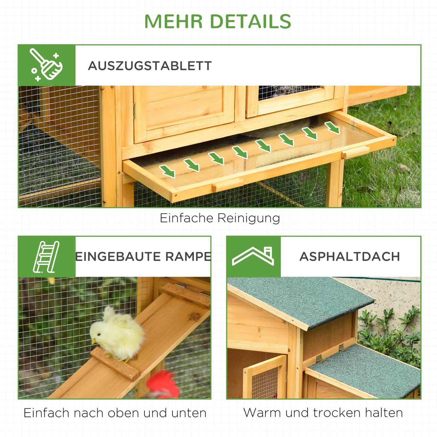 Bantam Chicken Coop, Spruce Wood, Window & Nesting Box