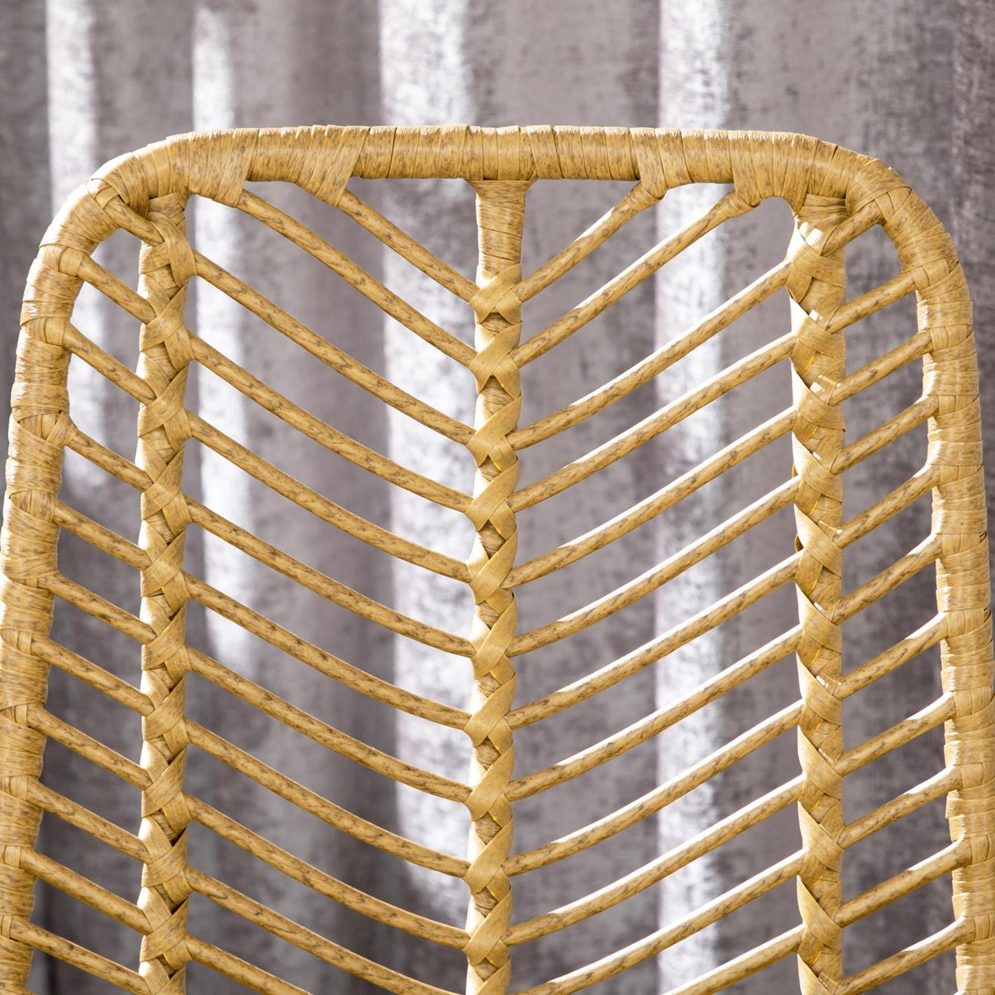 Yellow steel bar stools Set of 2 with backrest, Boho Design
