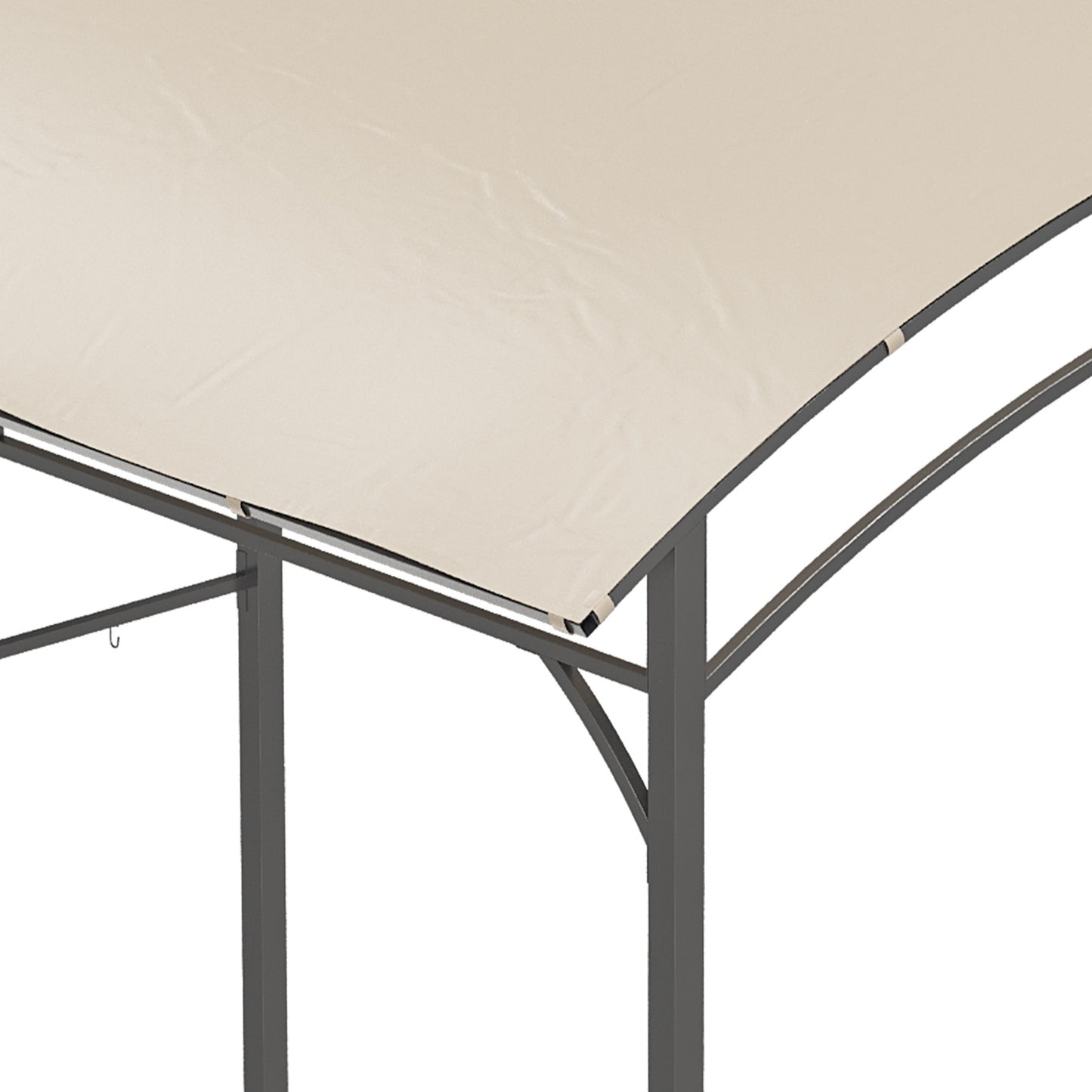 Grill roof with UV-resistant rain cover, beige steel frame