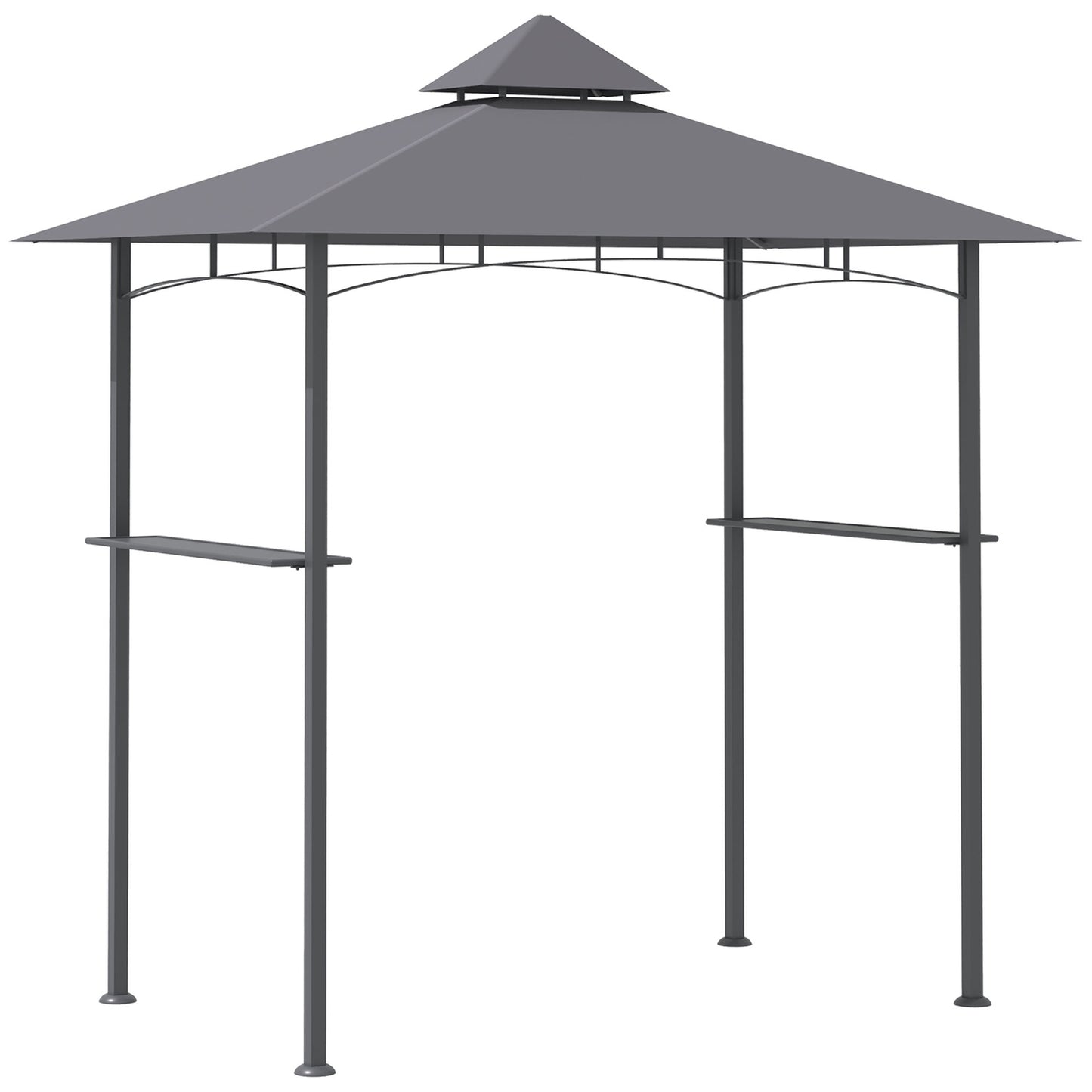 Grill Gazebo, Flame protection, Grey, 245x148x252 cm