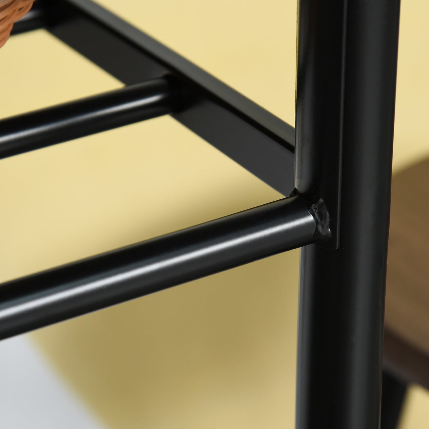 Black Bar table set with stools & storage, 80x50x90 cm