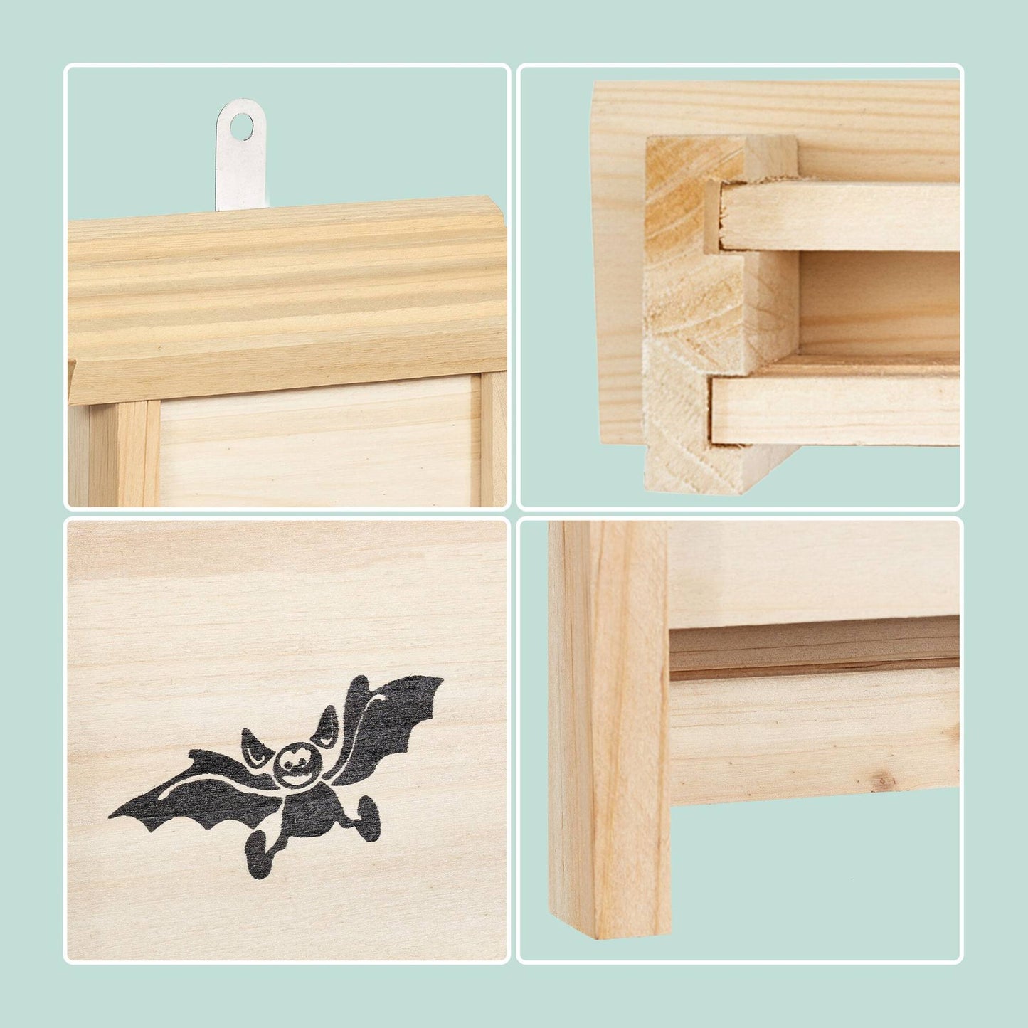 Bat Boxes 2-Pack, Wooden, Grooved Interior