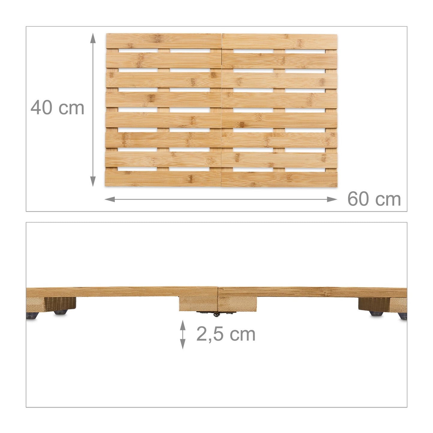 Bath mat in bamboo