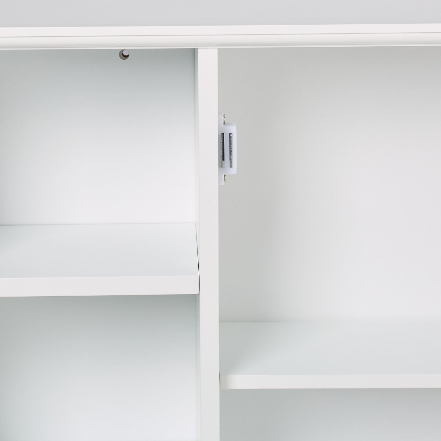 Bathroom Mirror Cabinet, White, 5 Shelves