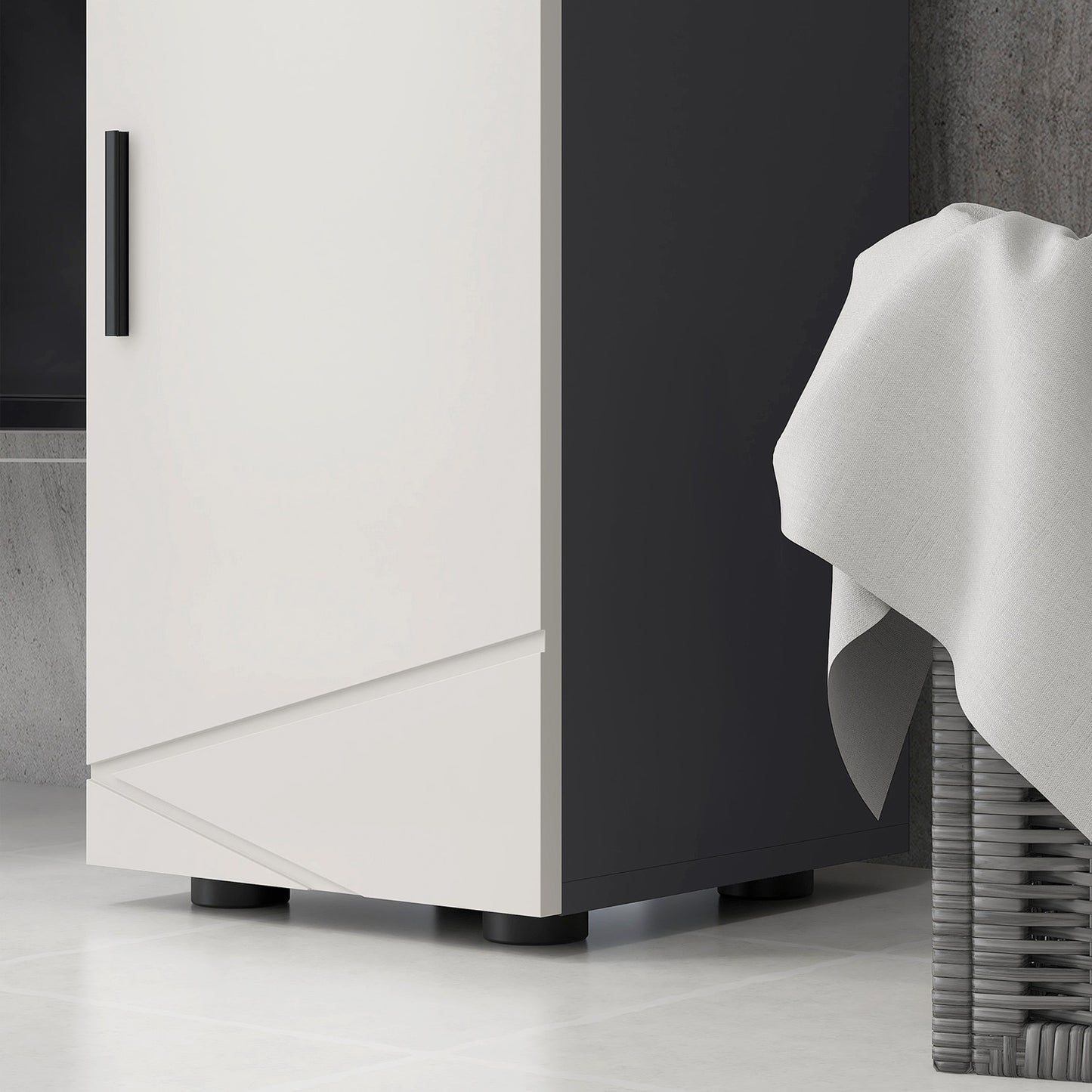Bathroom storage cabinet, gray, 30 x 30 x 82 cm, adjustable shelves