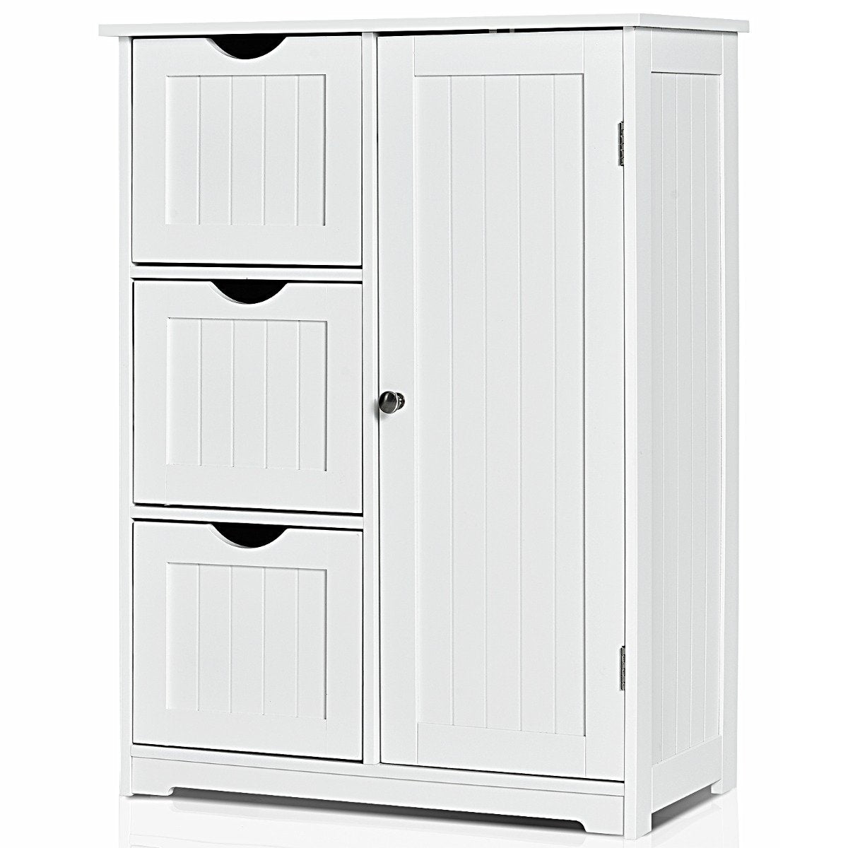 Bathroom cabinet storage cabinet with 3 drawers 60 x 30 x 81 cm white