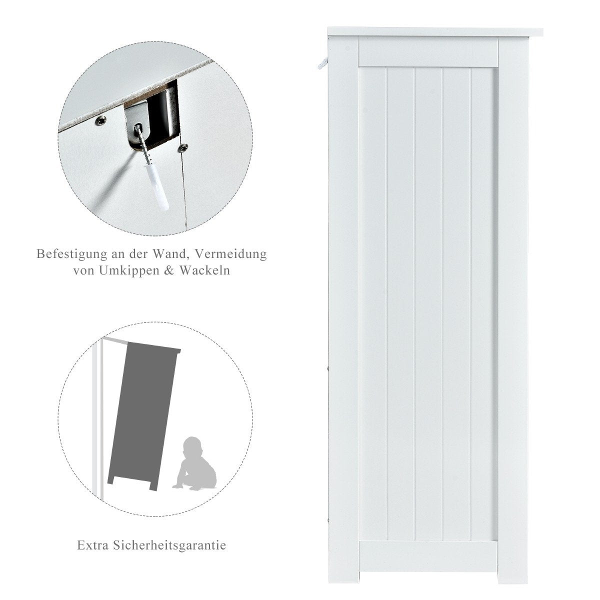 Bathroom cabinet storage cabinet with 3 drawers 60 x 30 x 81 cm white