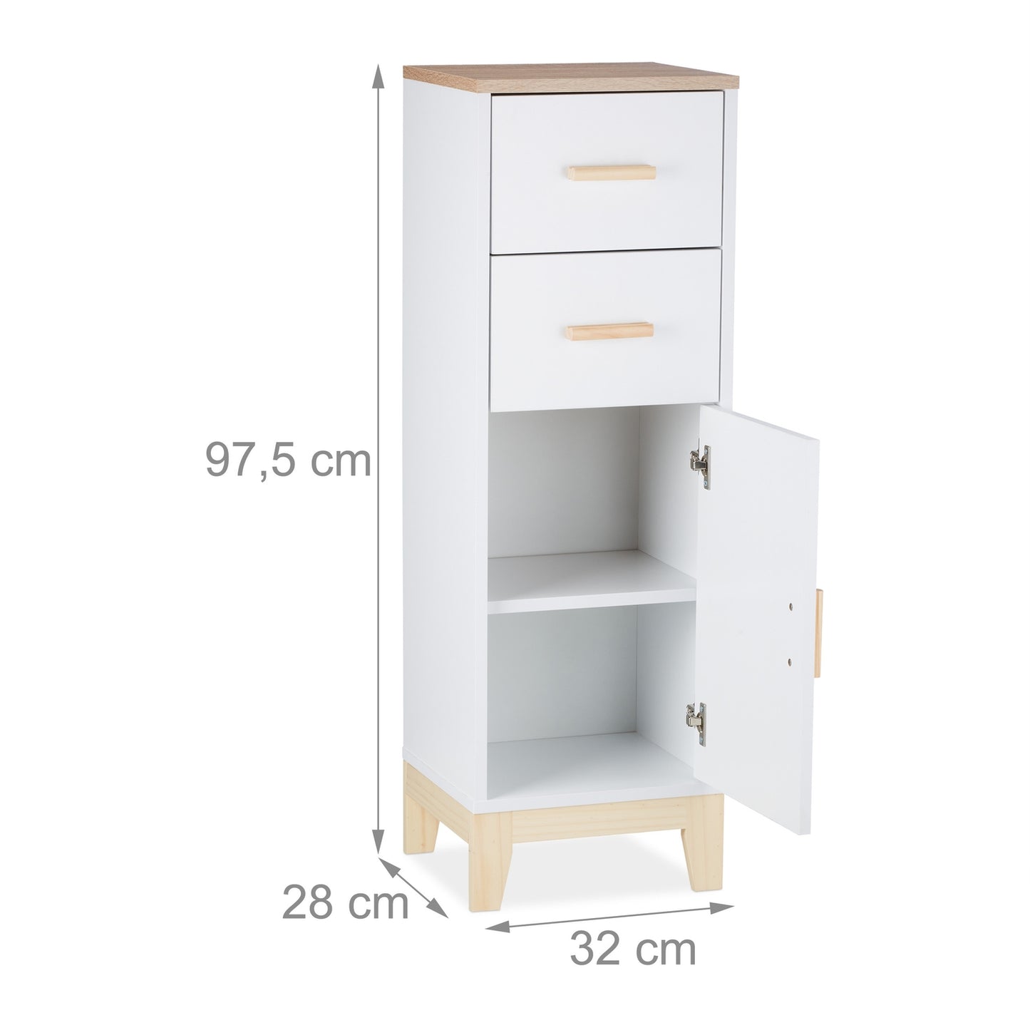 Bathroom cabinet with 2 drawers