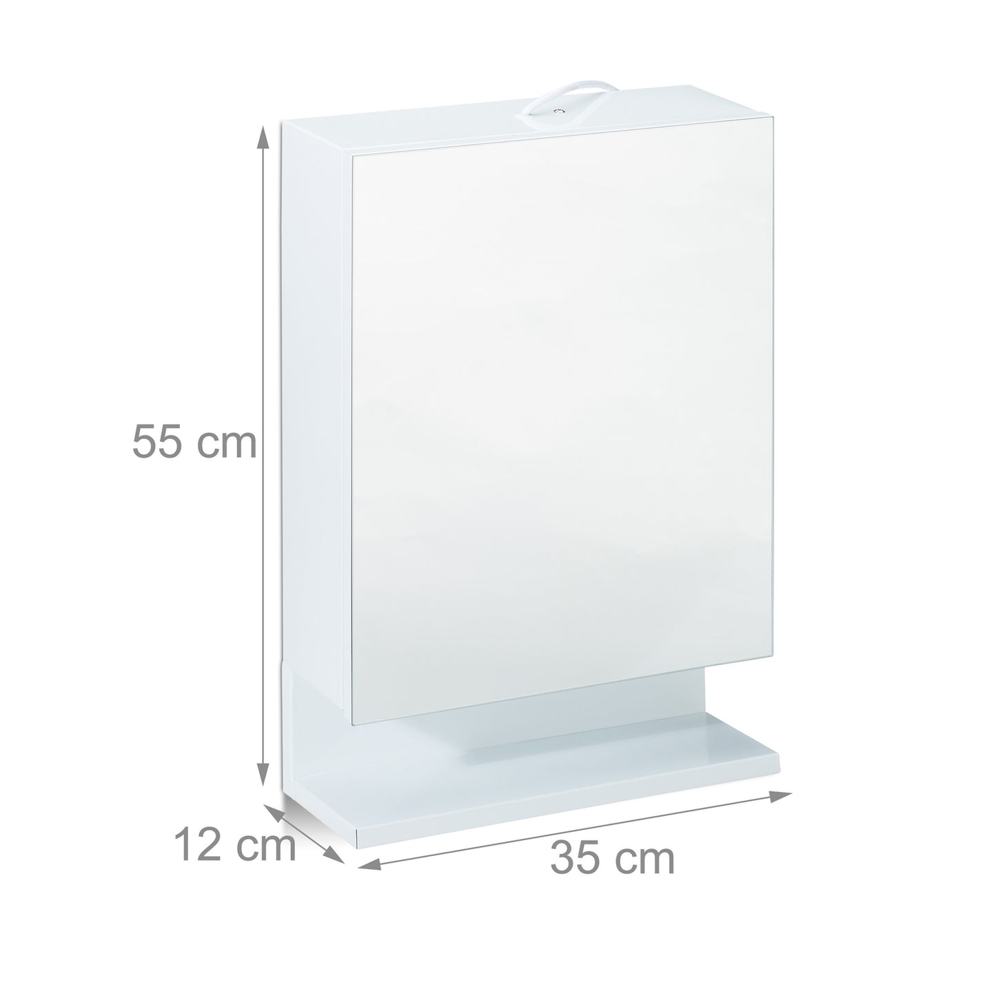 Bathroom mirror cabinet with outlet