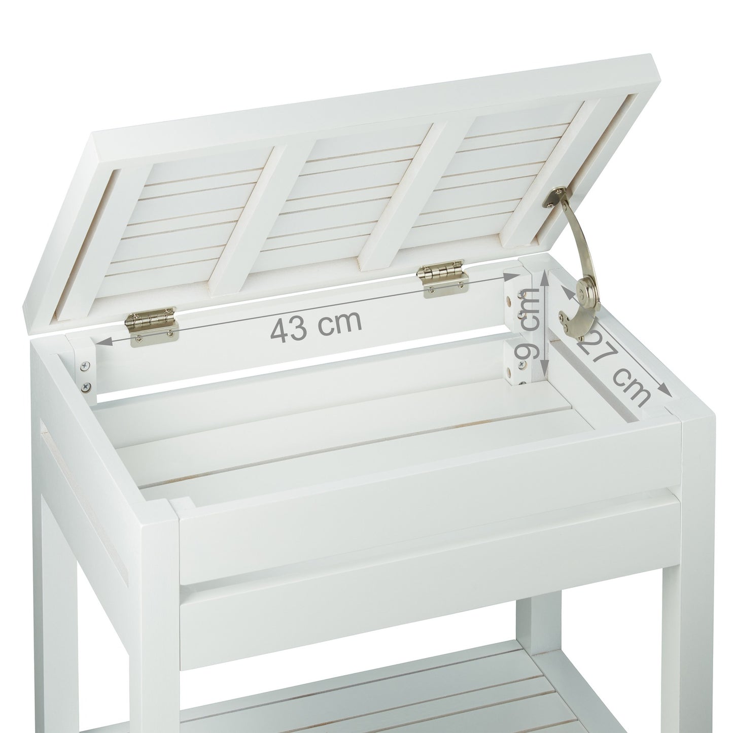 Bathroom shelf bamboo white