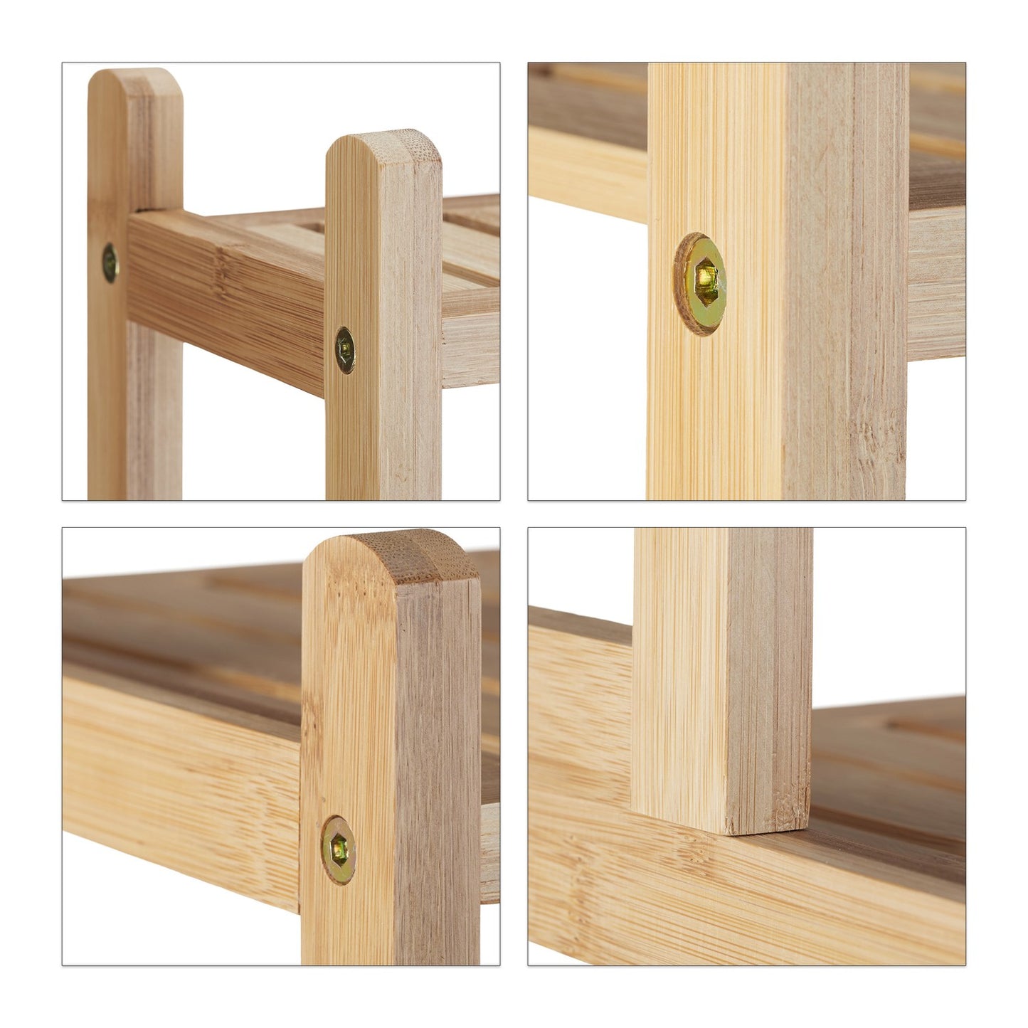 Bathroom shelf in bamboo Small and large compartments