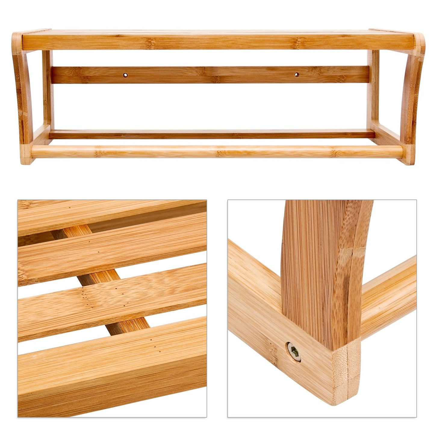 Bathroom shelf with towel rack