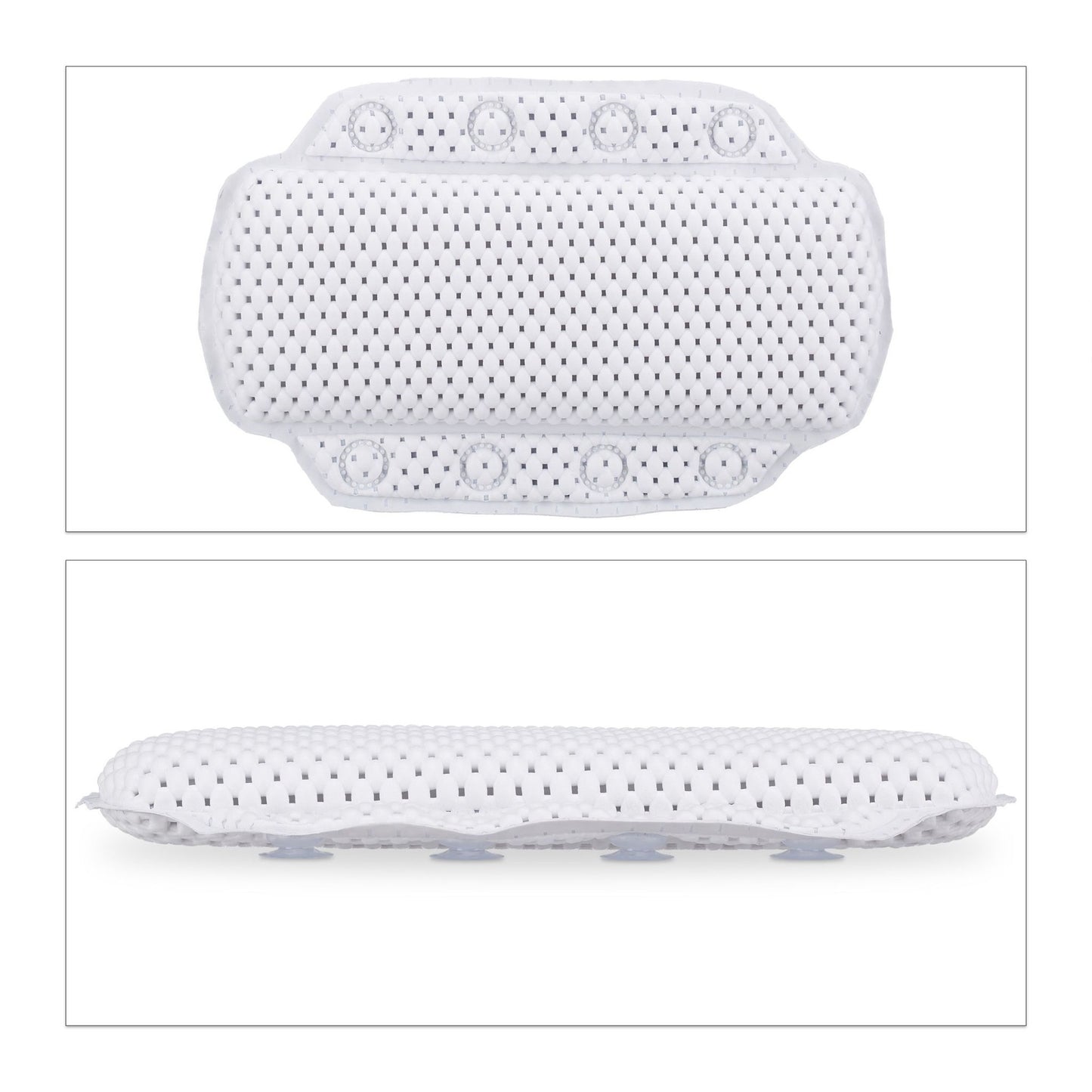 Bathtub pillow with suction cups