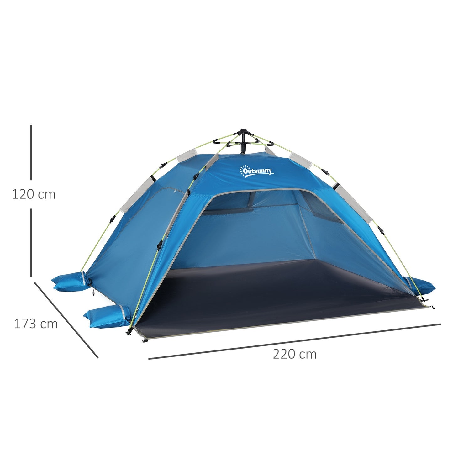 Pop Up beach tent with sun protection, suitable for 1-2 people