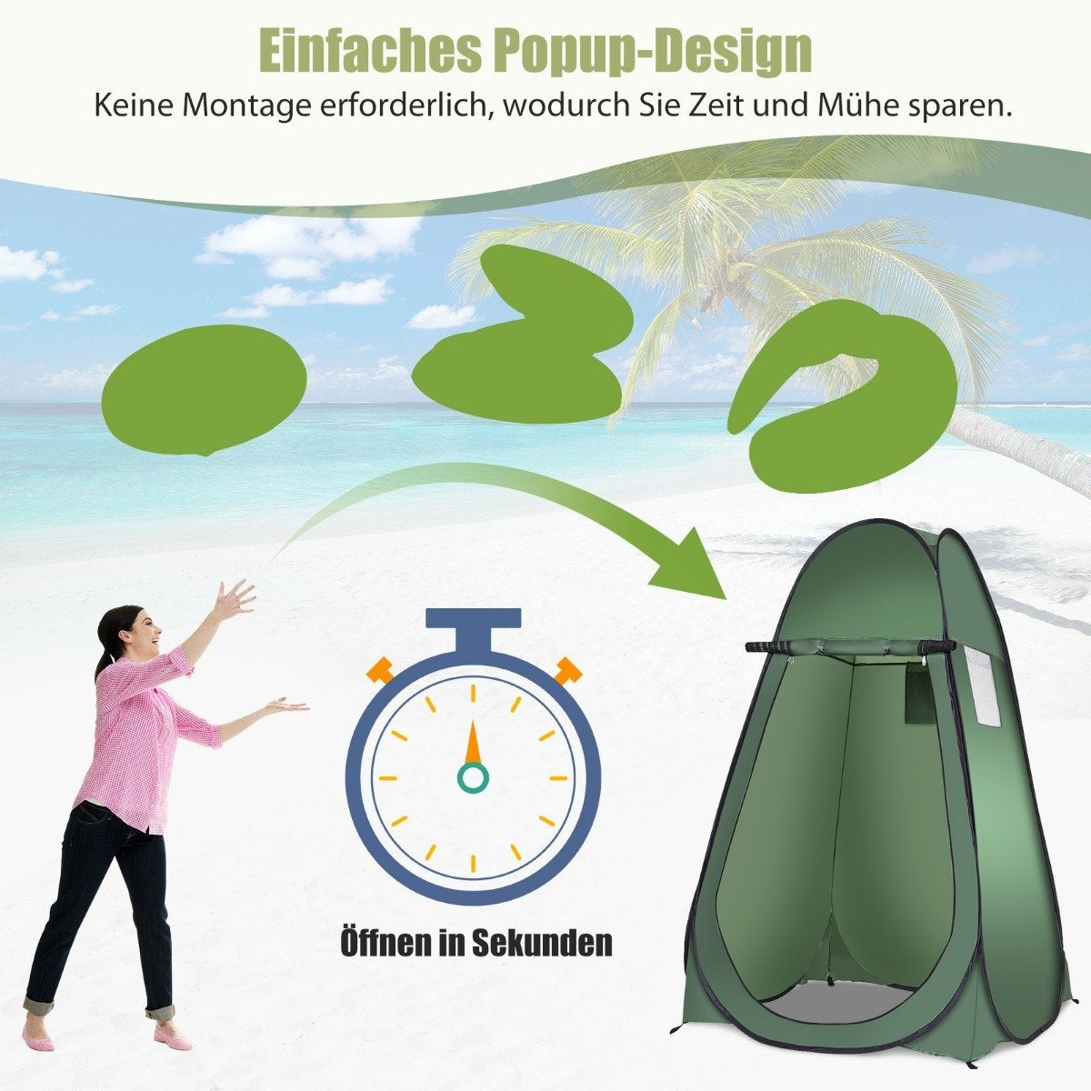 Beach shower tent changing tent toilet tent side tent large tent cabin folding green