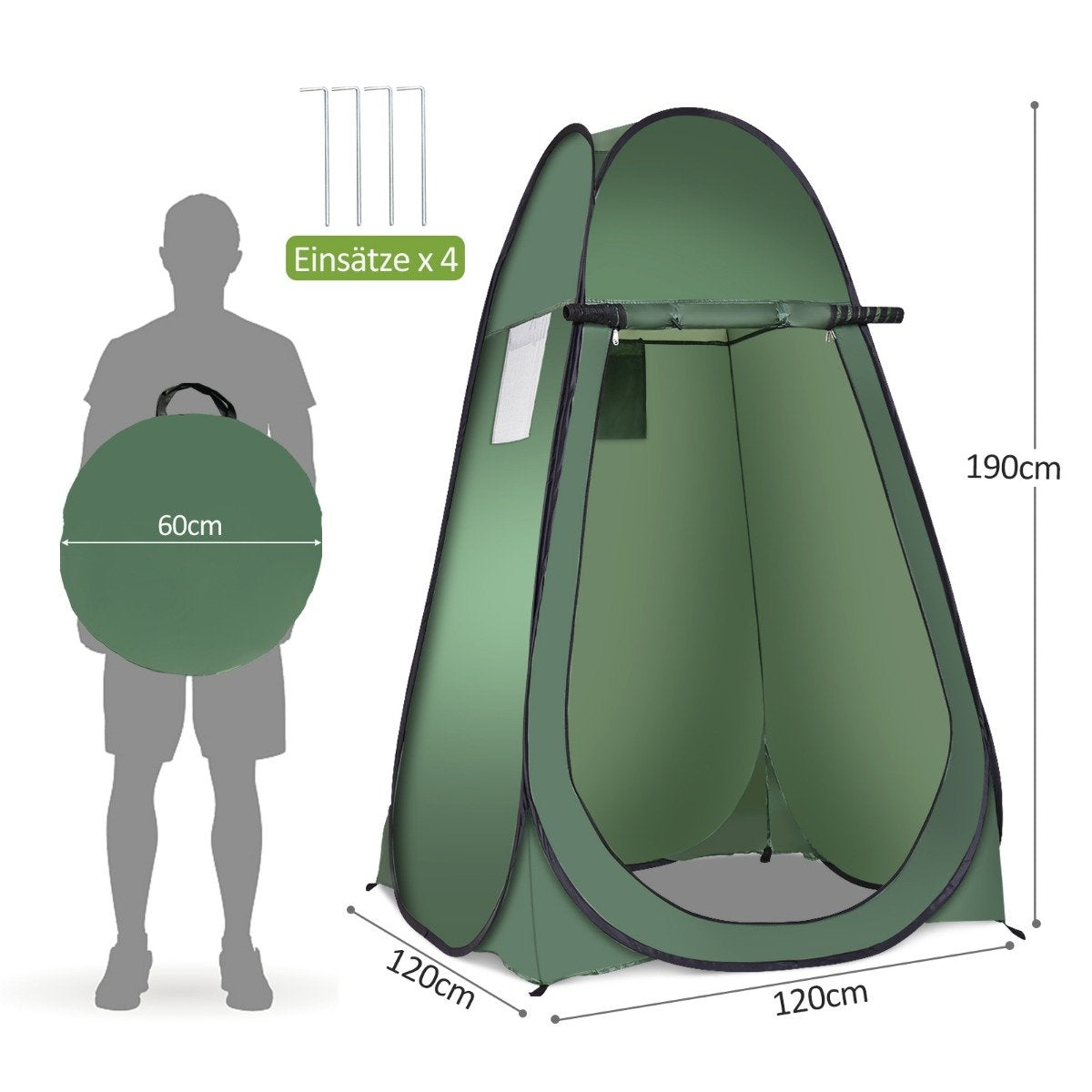 Beach shower tent changing tent toilet tent side tent large tent cabin folding green