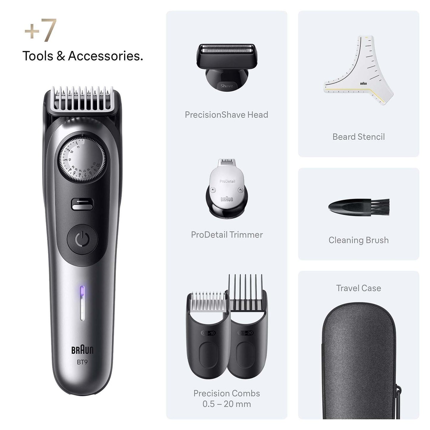 Beard Trimmer, Satin Chrome Finish
