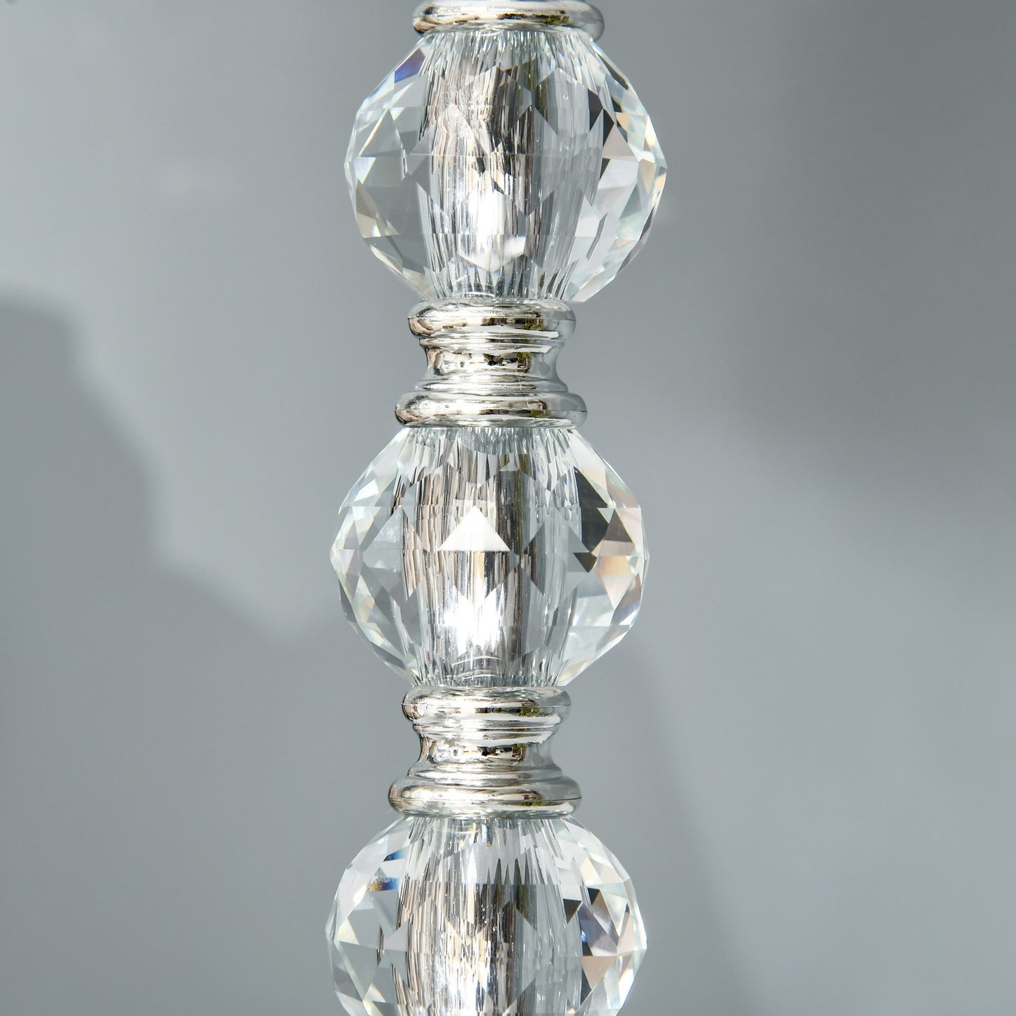 Crystal Table Lamp With USB, Touch Sensor, E27, White/Silver