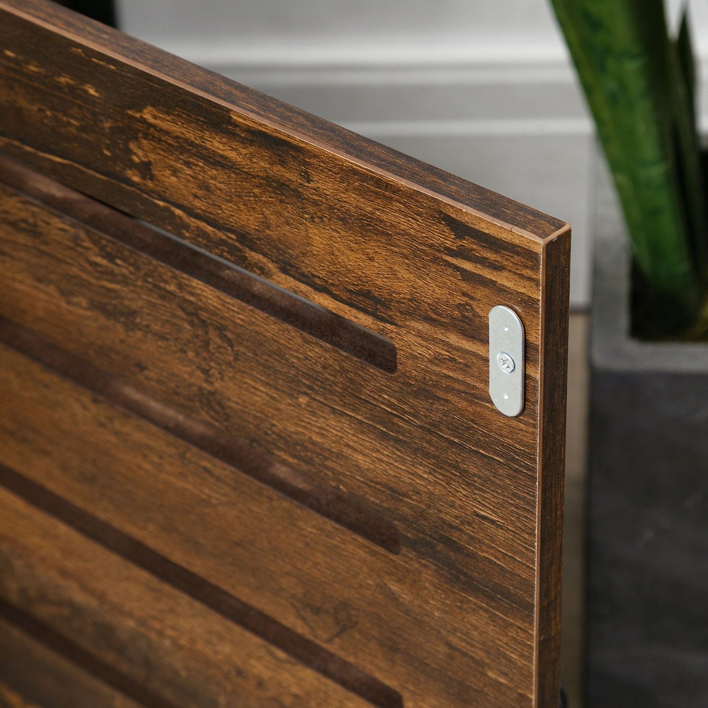 Rustic brown bedside table with drawer - 40x40x60 cm