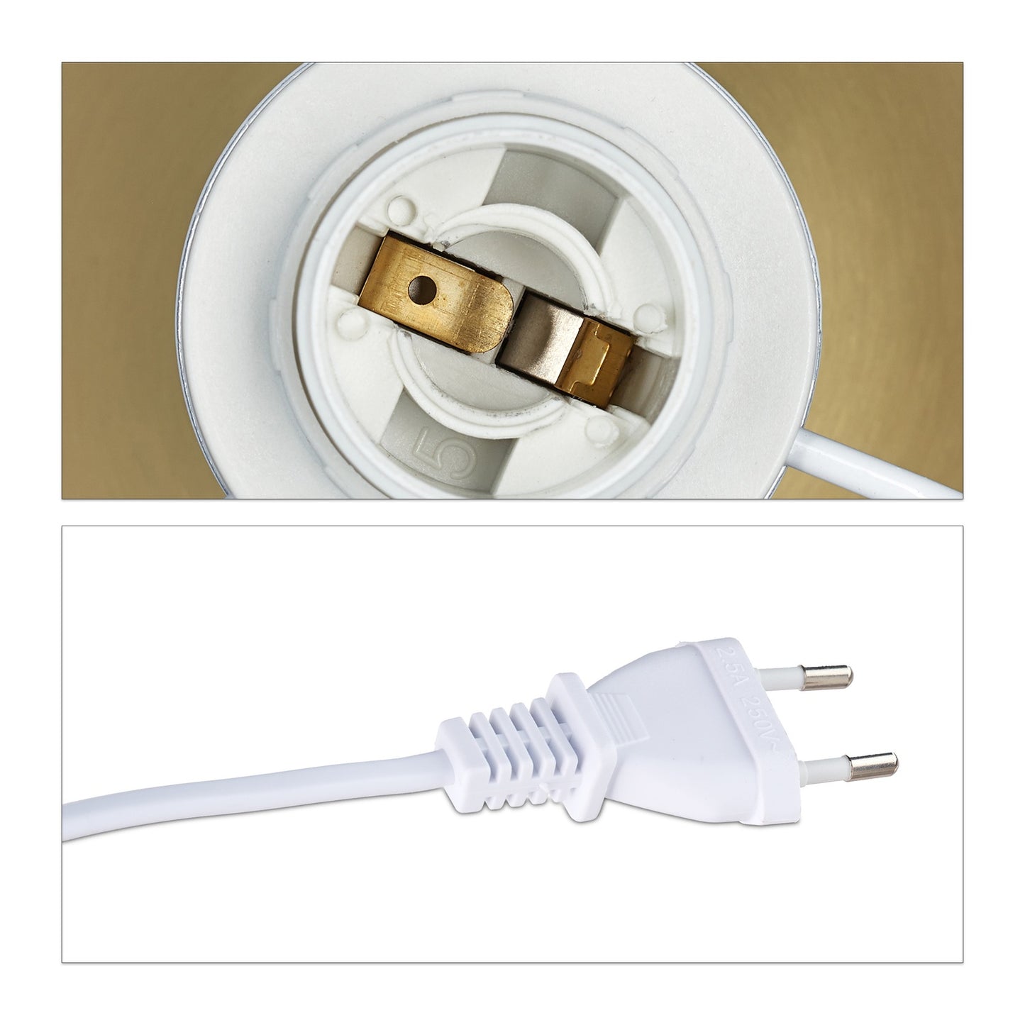 Bedside lamp with touch function brass