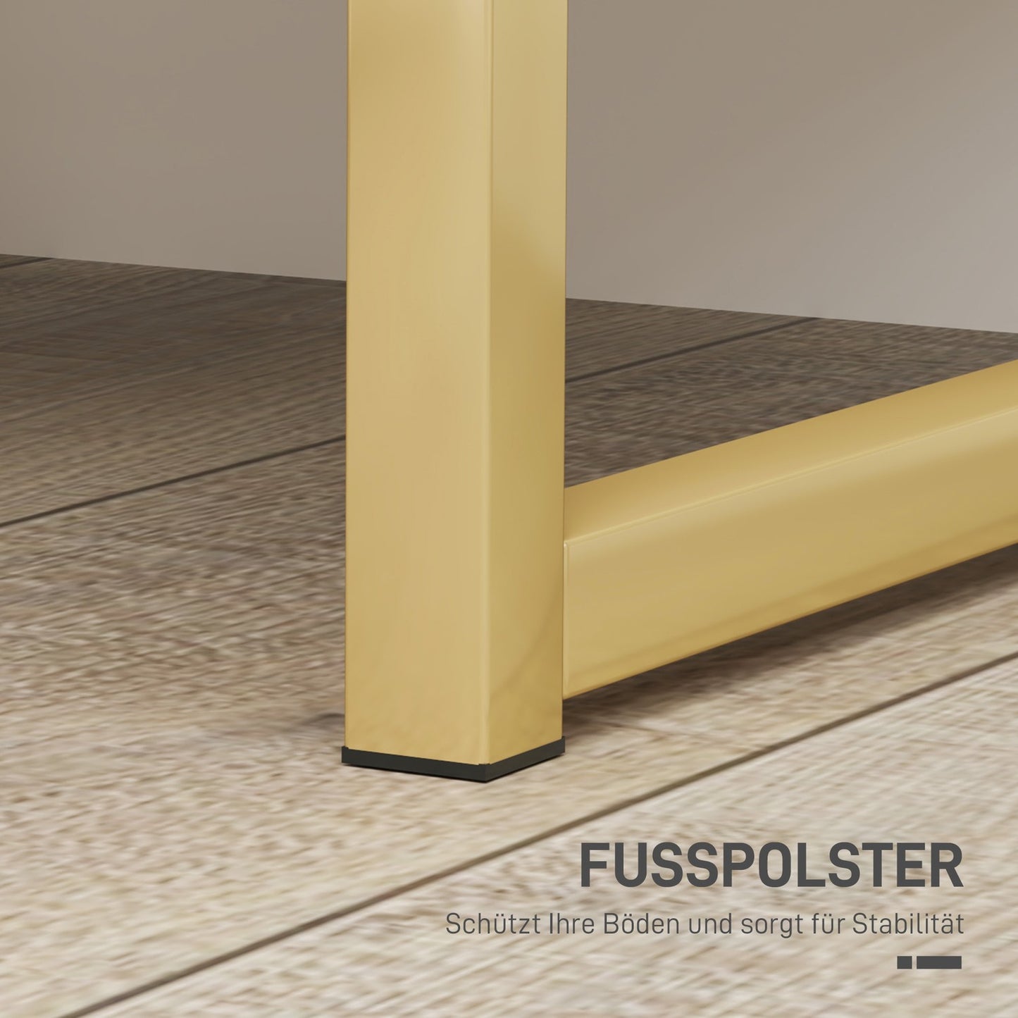 Bedside table with 2 drawers, Gold handle, White 40x40x50cm
