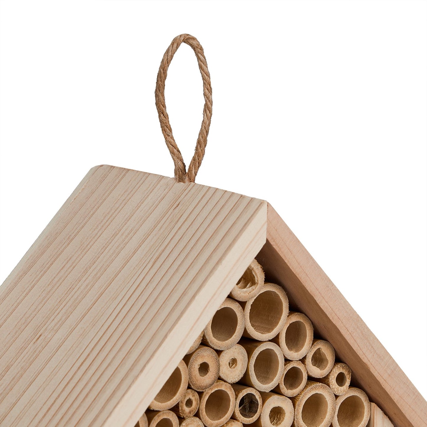 Bee hotel made of untreated wood