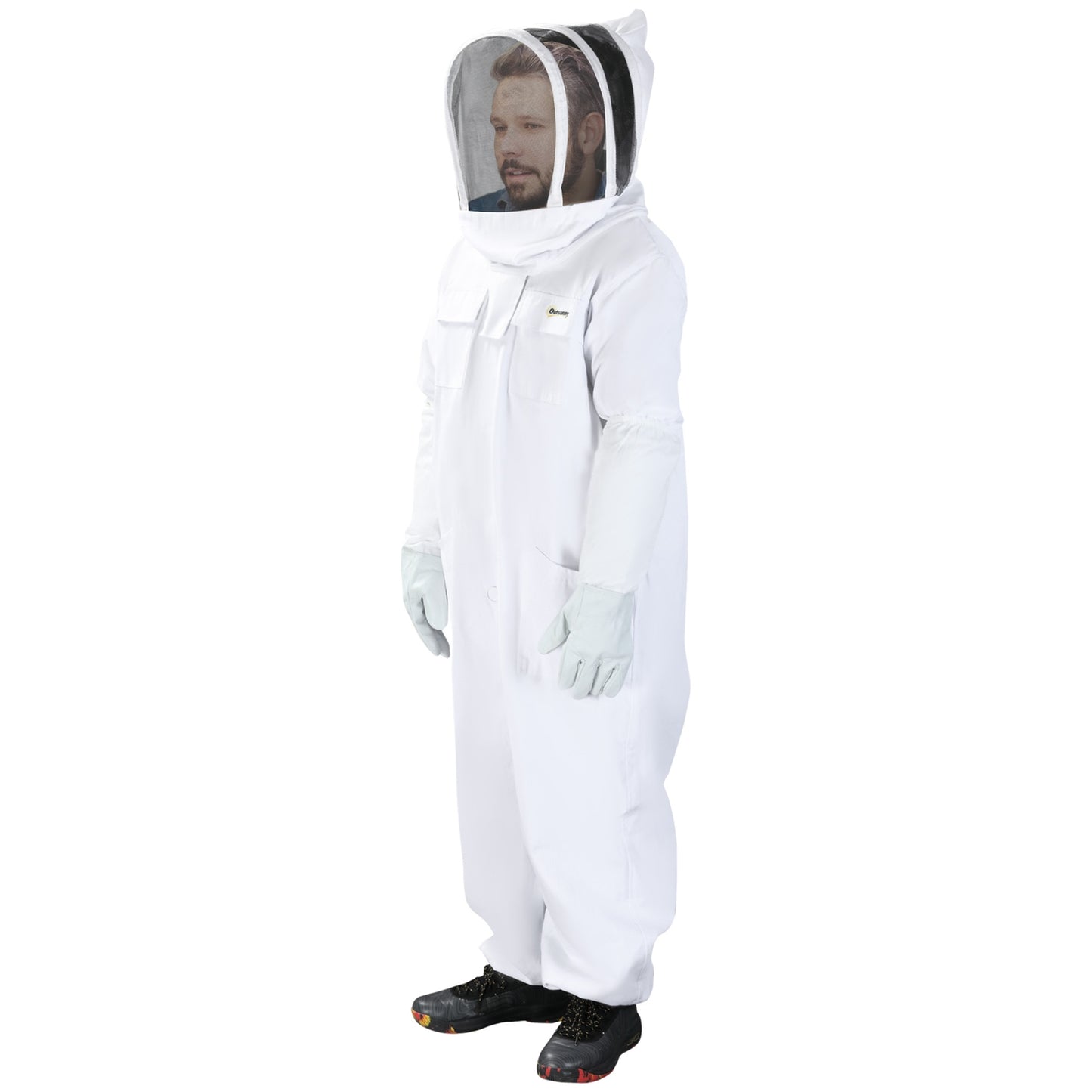 Cotton beekeeping suit with veil and gloves, unisex, XXXL