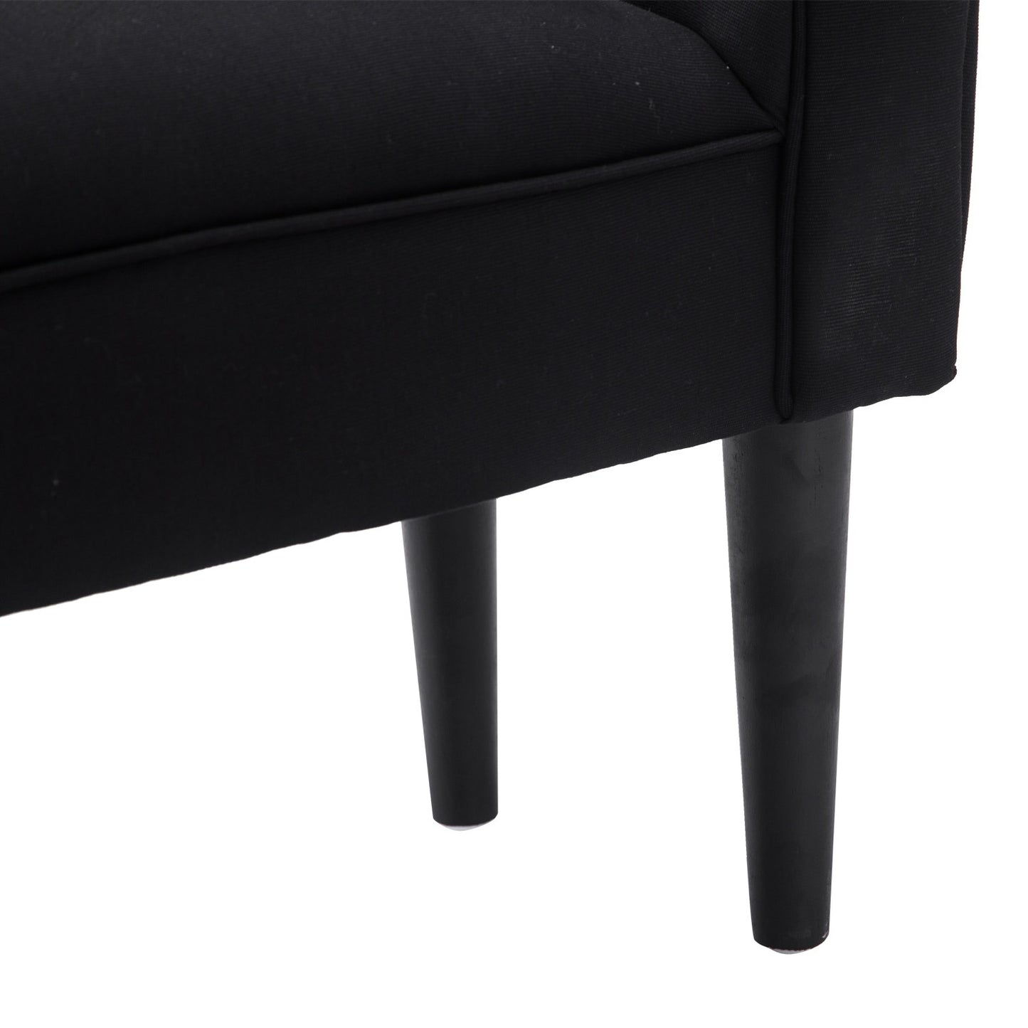 Black upholstered bedroom bench - MDF & Foam, 102x31x51 cm
