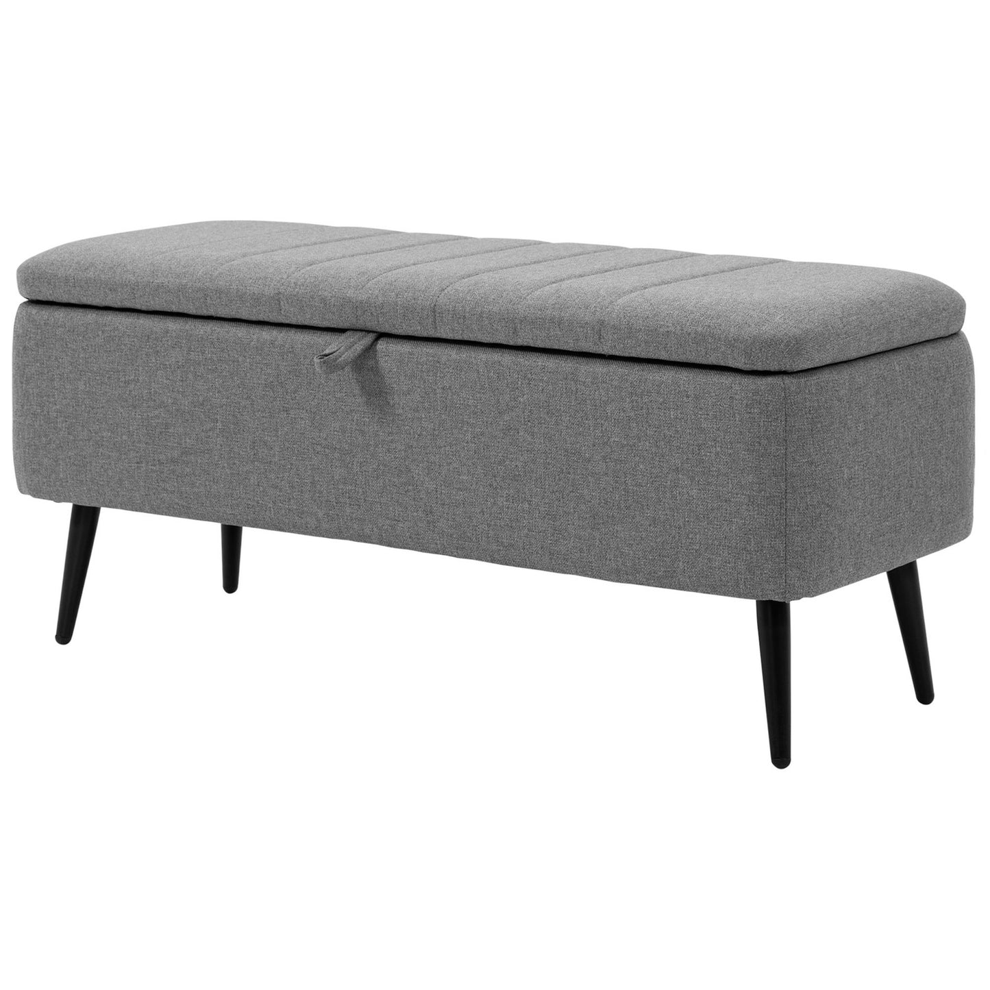 Storage Bench with Linen Look, Steel Legs, 102 x 40 x 44 cm