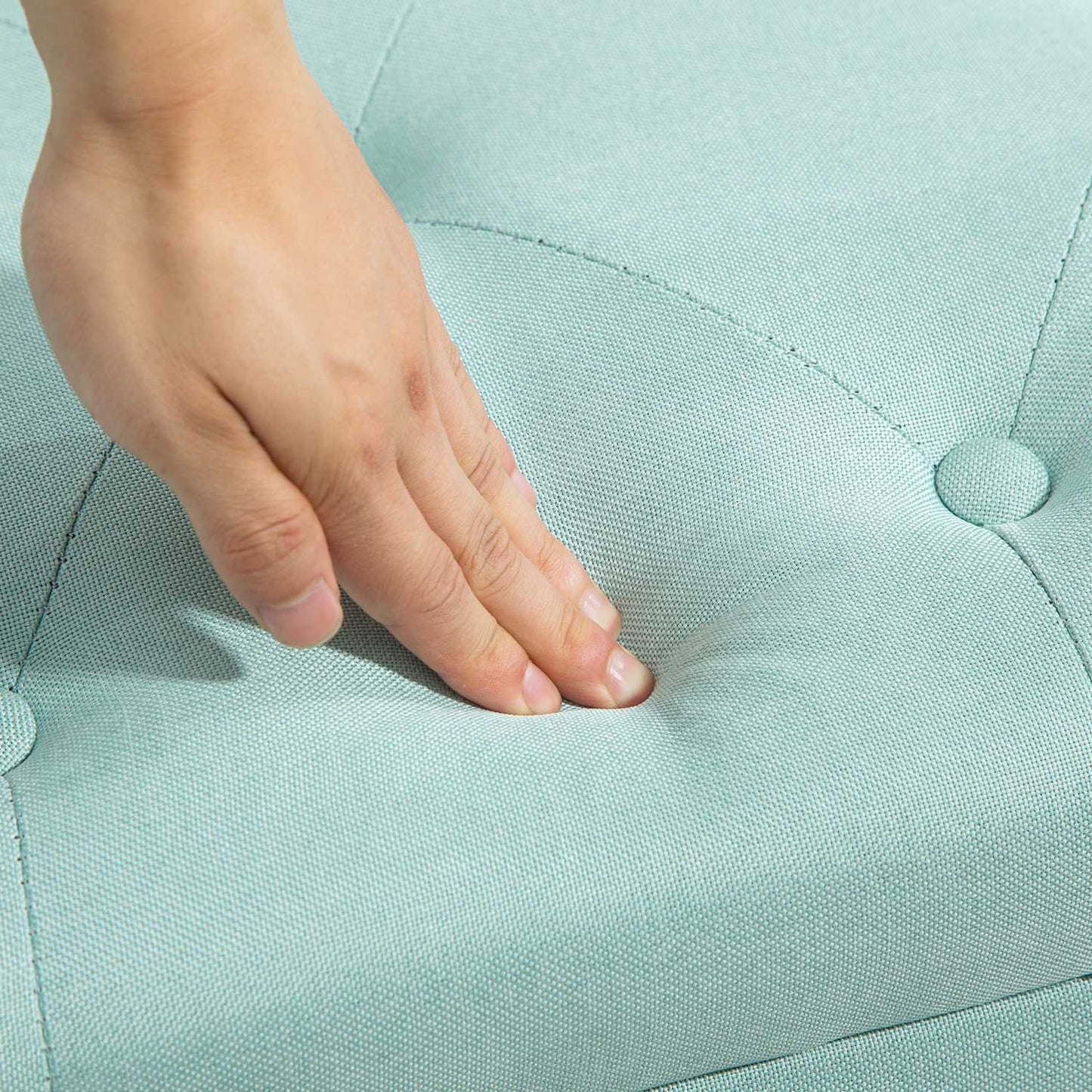 Storage bench, covered with linen look, capacity 130 kg