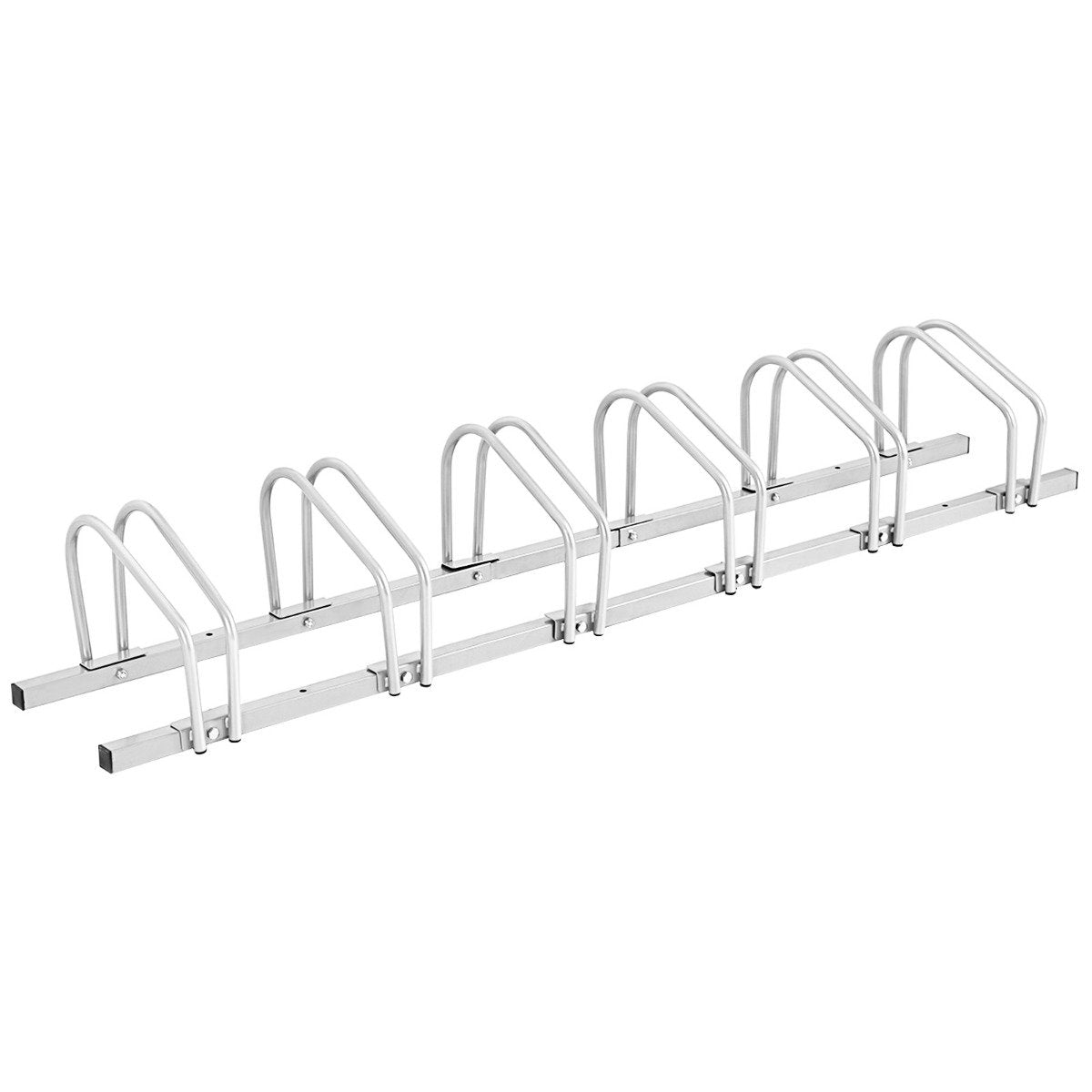 Bicycle stand for 6 bikes, multiple stand, steel floor stand, stand, silver