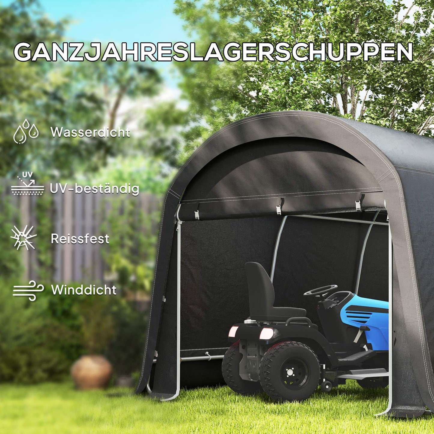 Waterproof outdoor bicycle storage tent with door 300x450x230cm