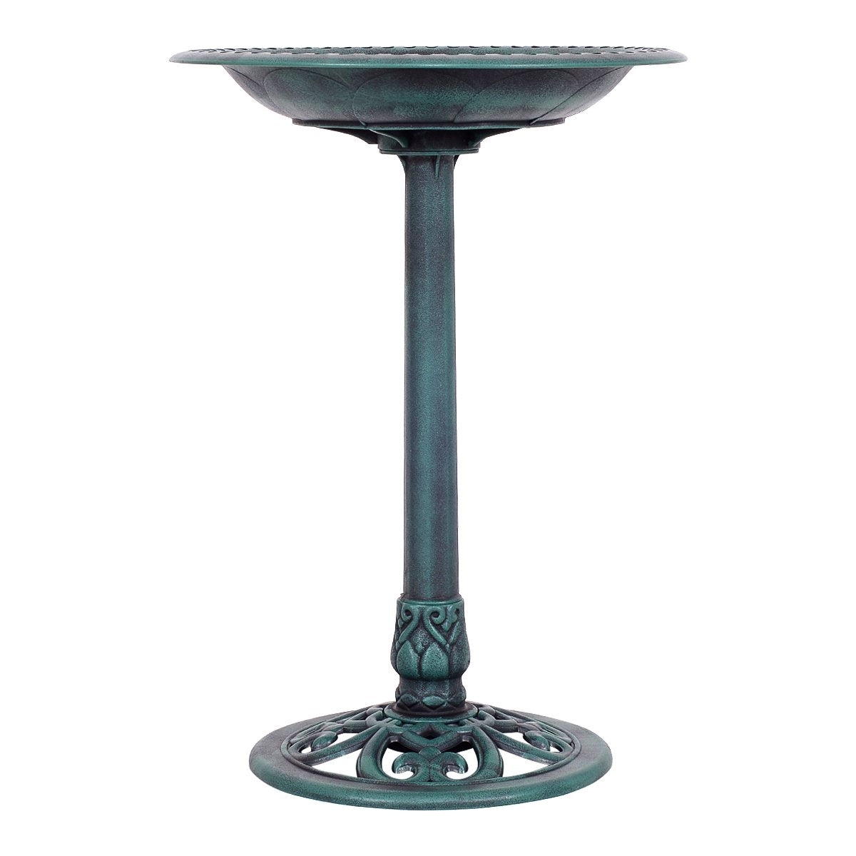 Bird bath Freestanding bird bath with stand Bird drinking station Ø50 x 72 cm Green